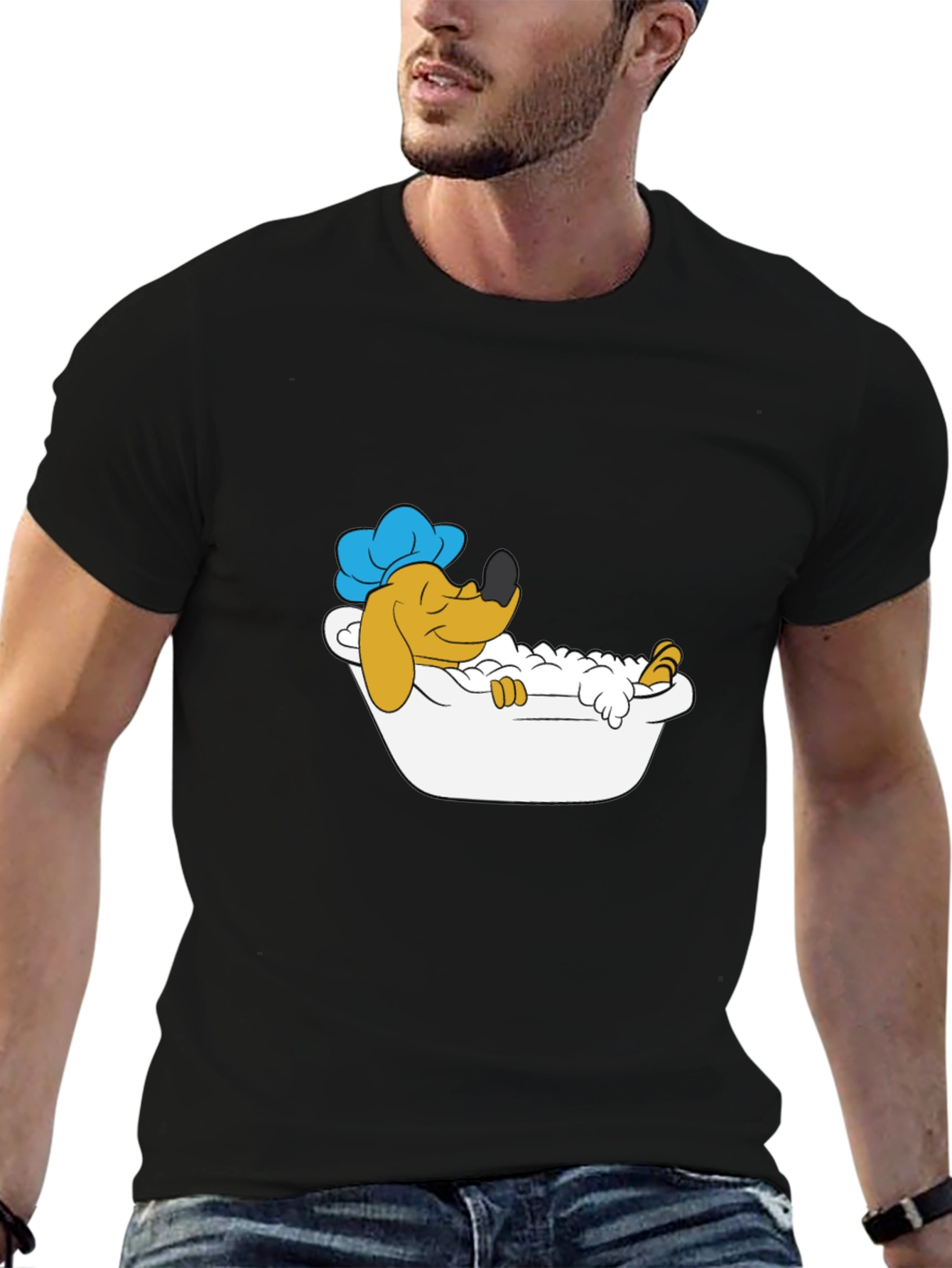 Cartoon Dog Bath Time T-Shirt
