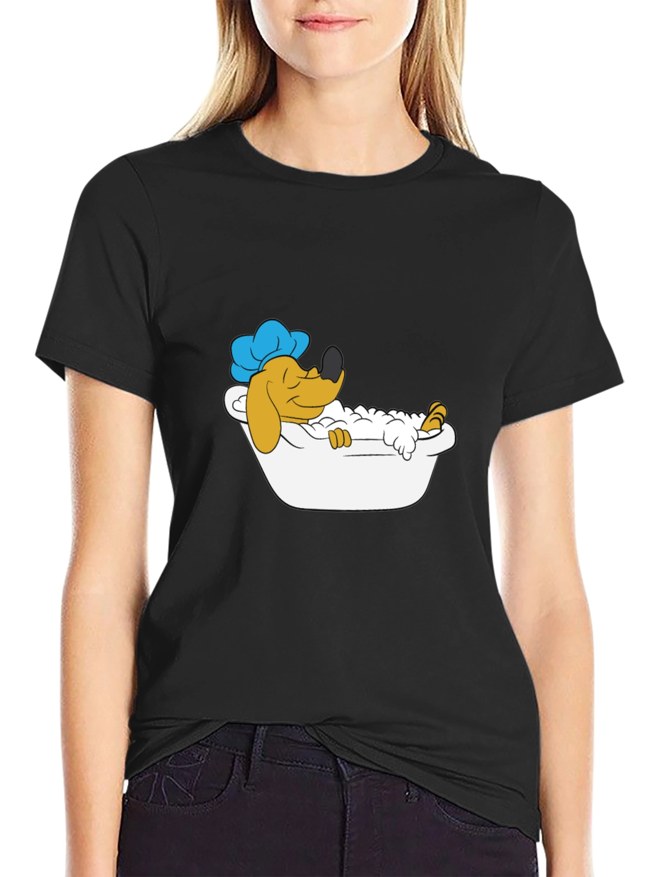 Cartoon Dog Bath Time T-Shirt