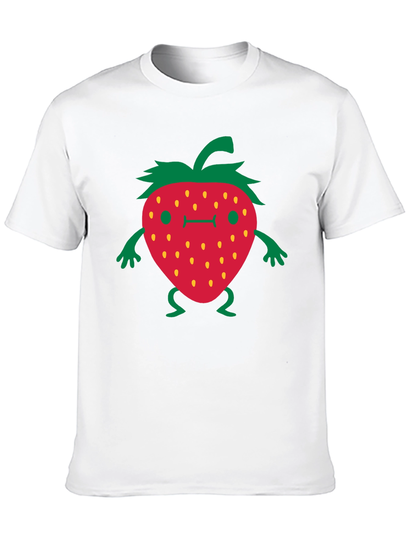 Funny Strawberry Cartoon Black T-Shirt