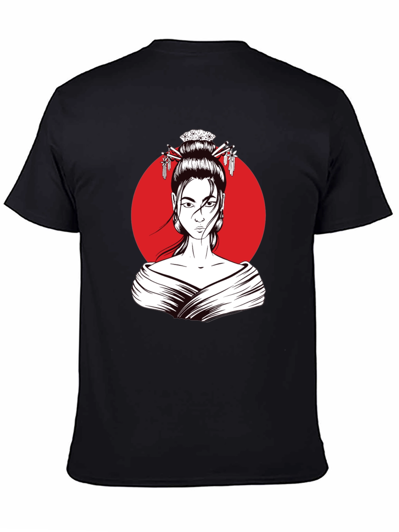 Geisha Graphic Tee - Modern Artistic Style