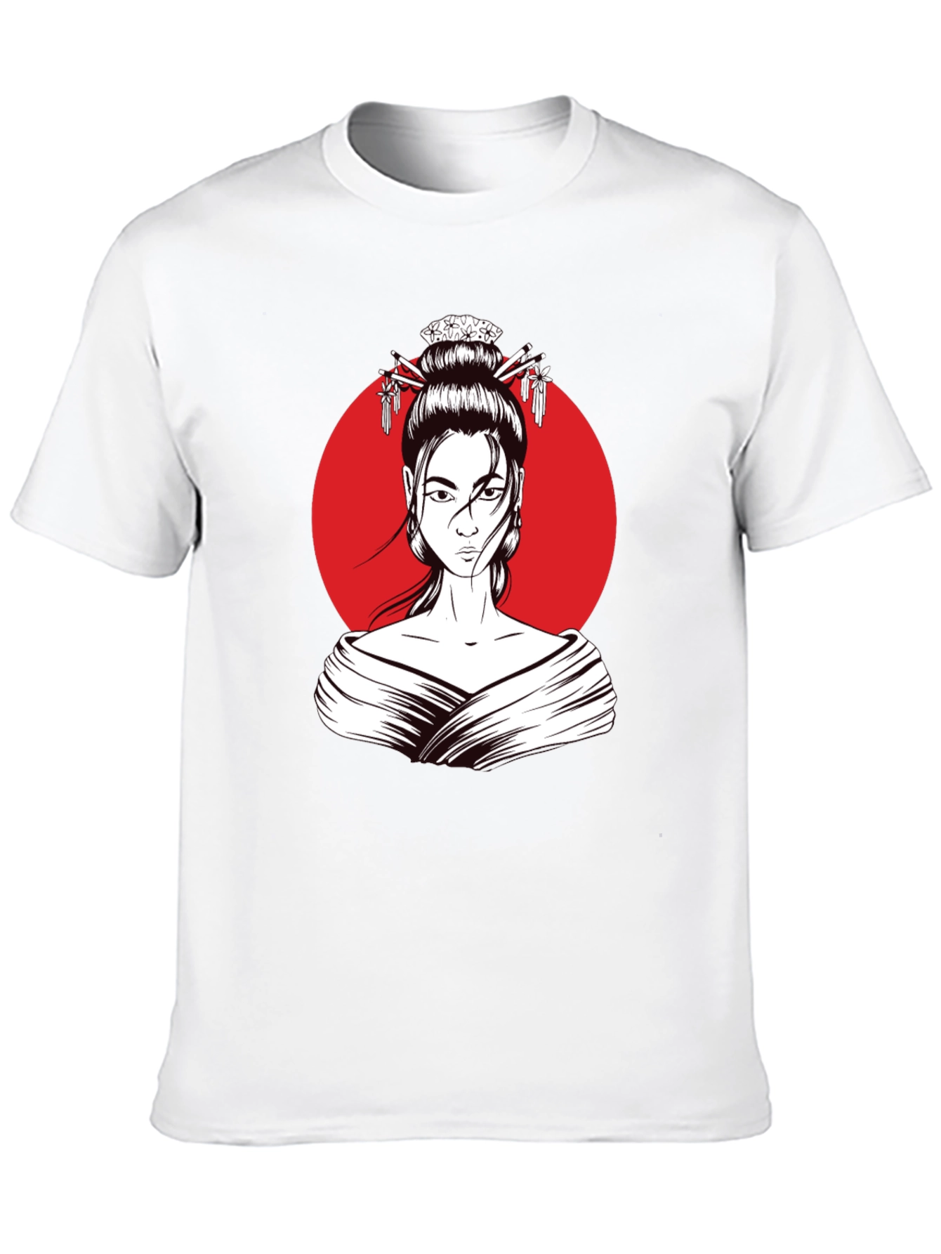 Geisha Graphic Tee - Modern Artistic Style