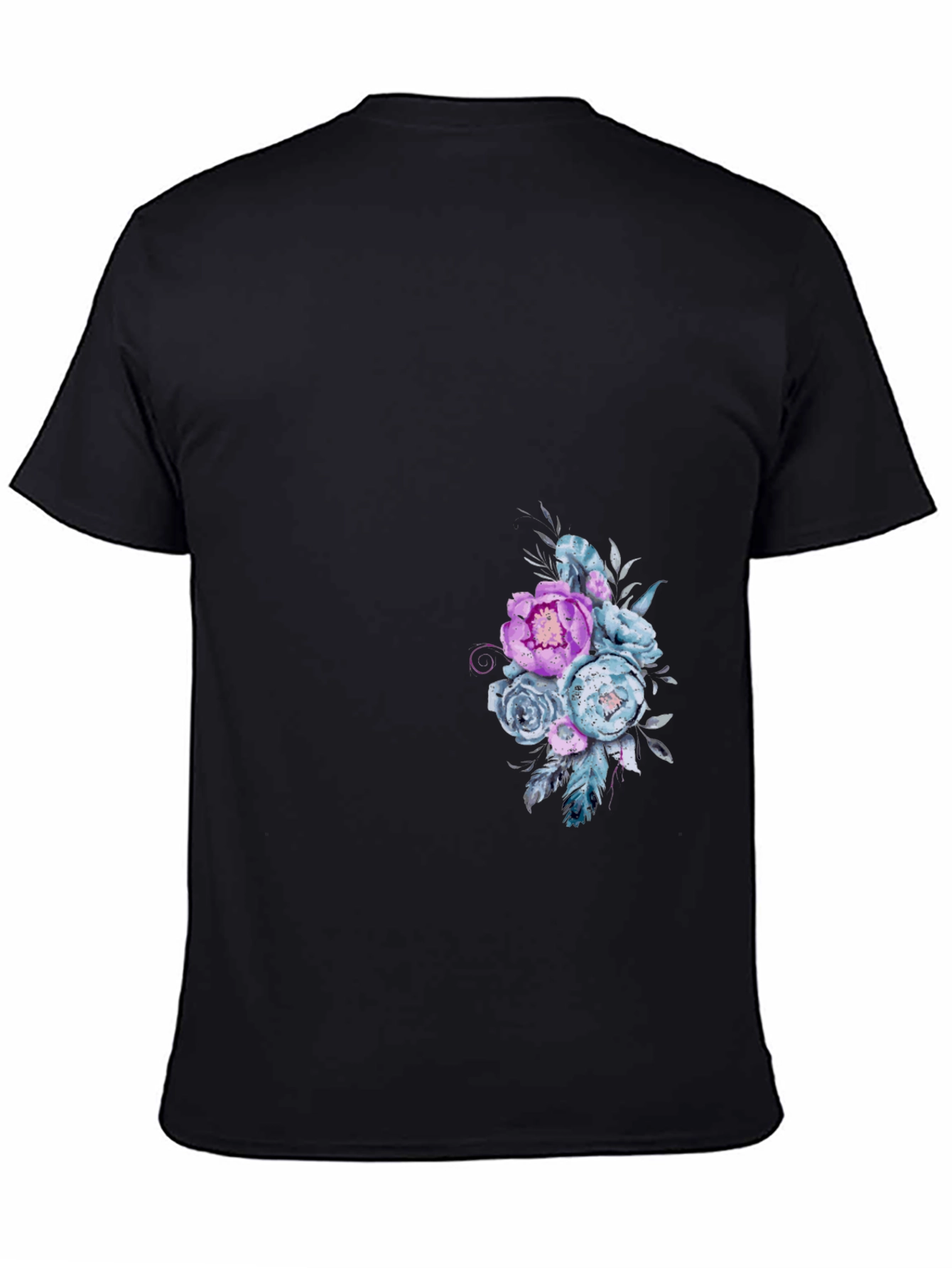 Floral Graphic Black Tee