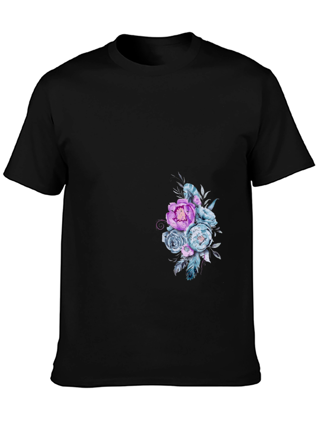 Floral Graphic Black Tee