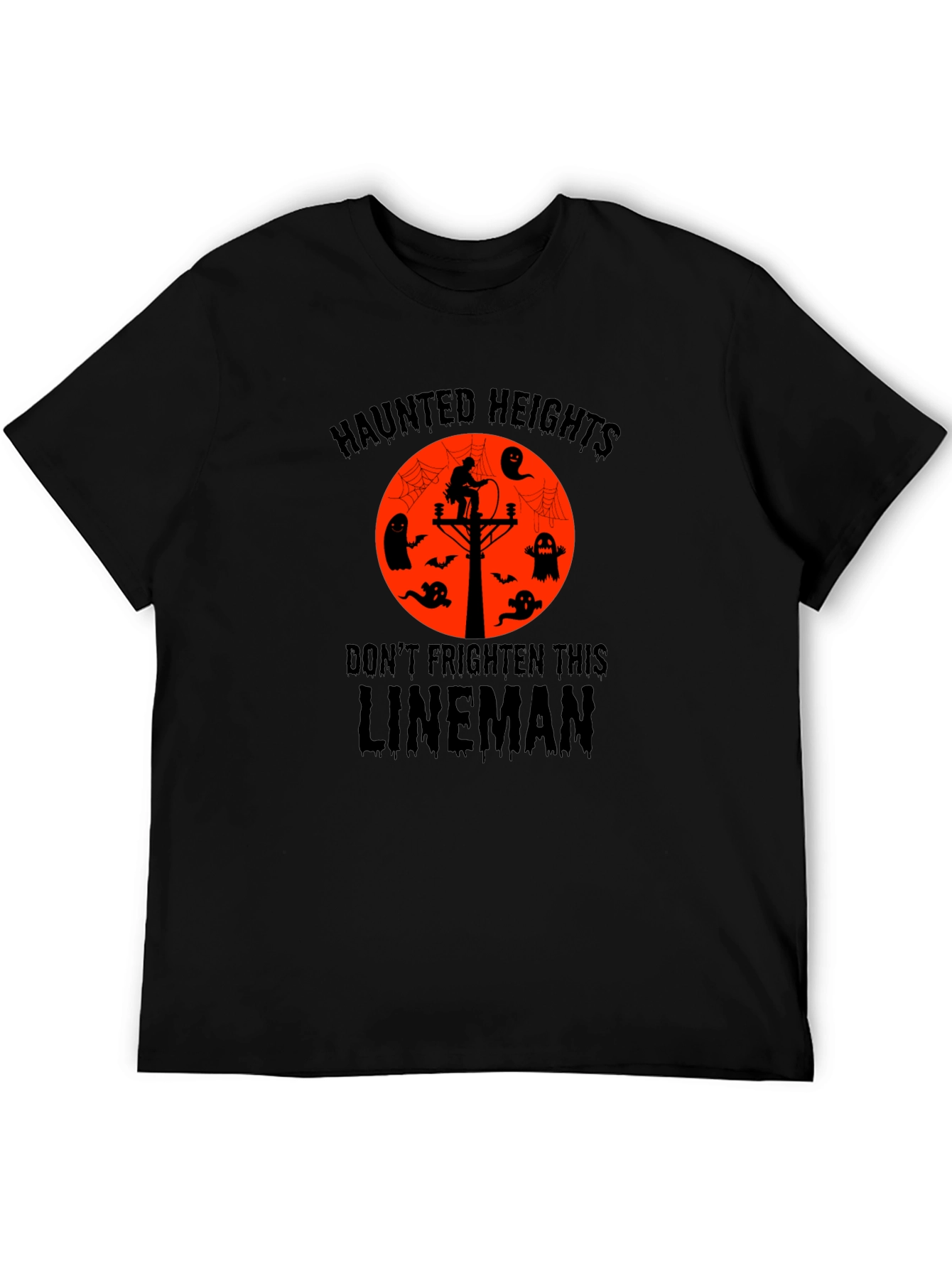 Haunted Heights Lineman Halloween T-Shirt