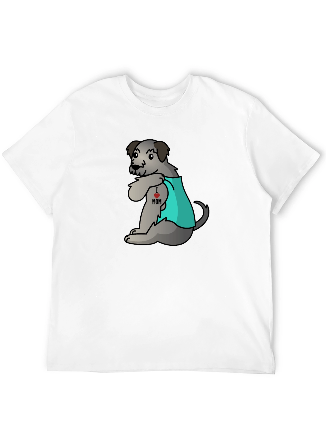 Dog I Love Mom Tattoo Black T-Shirt