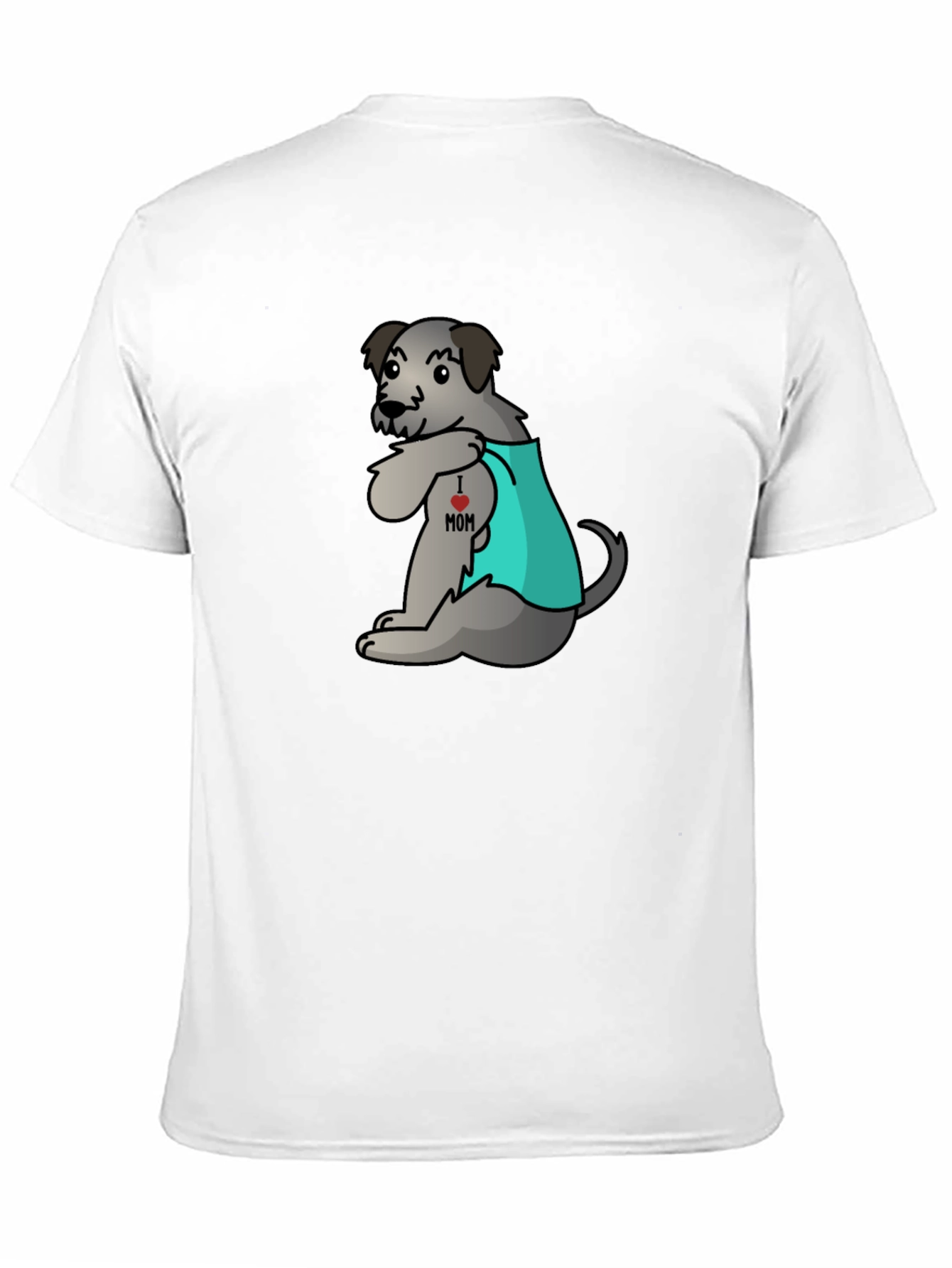 Dog I Love Mom Tattoo Black T-Shirt