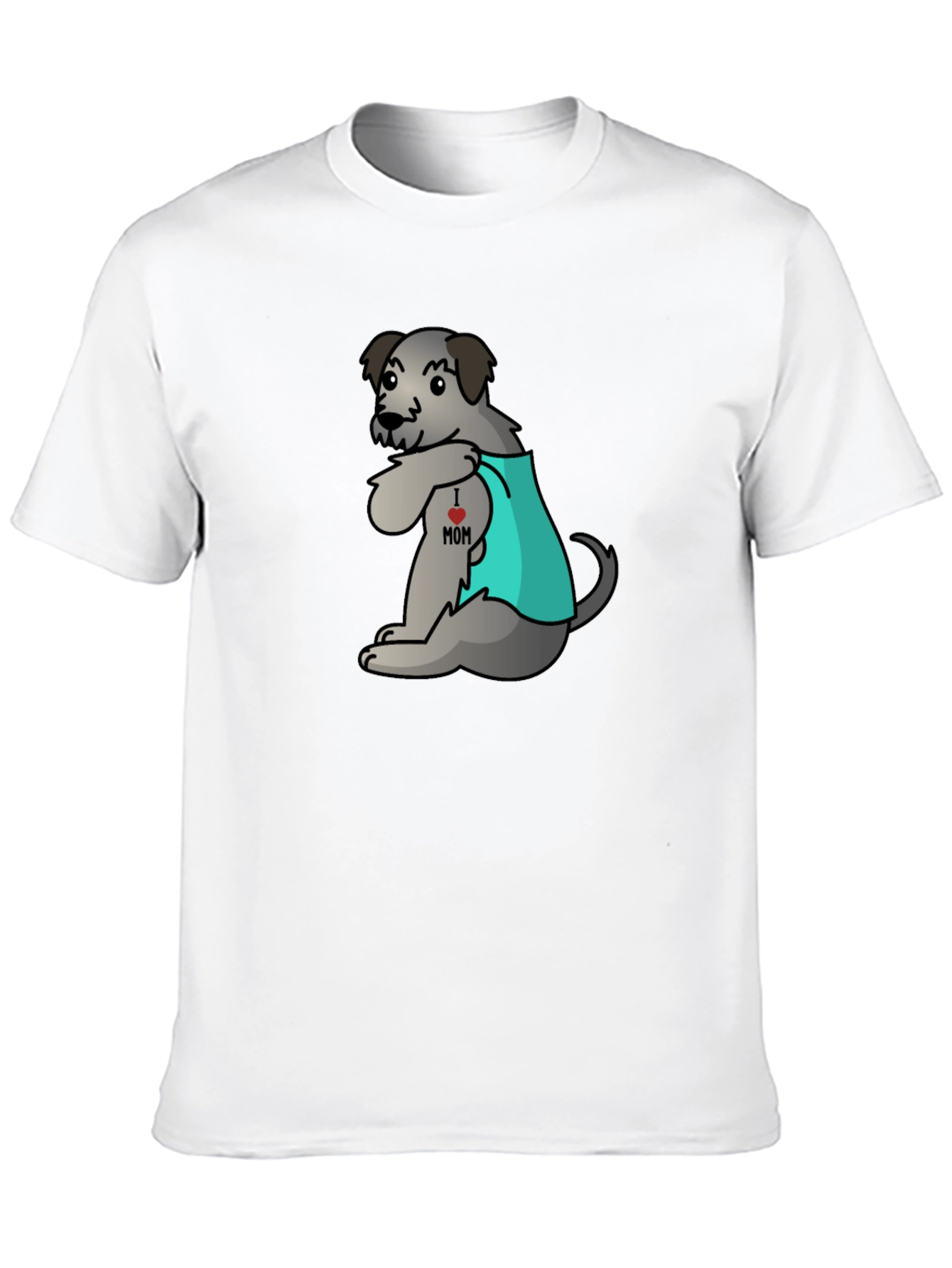 Dog I Love Mom Tattoo Black T-Shirt