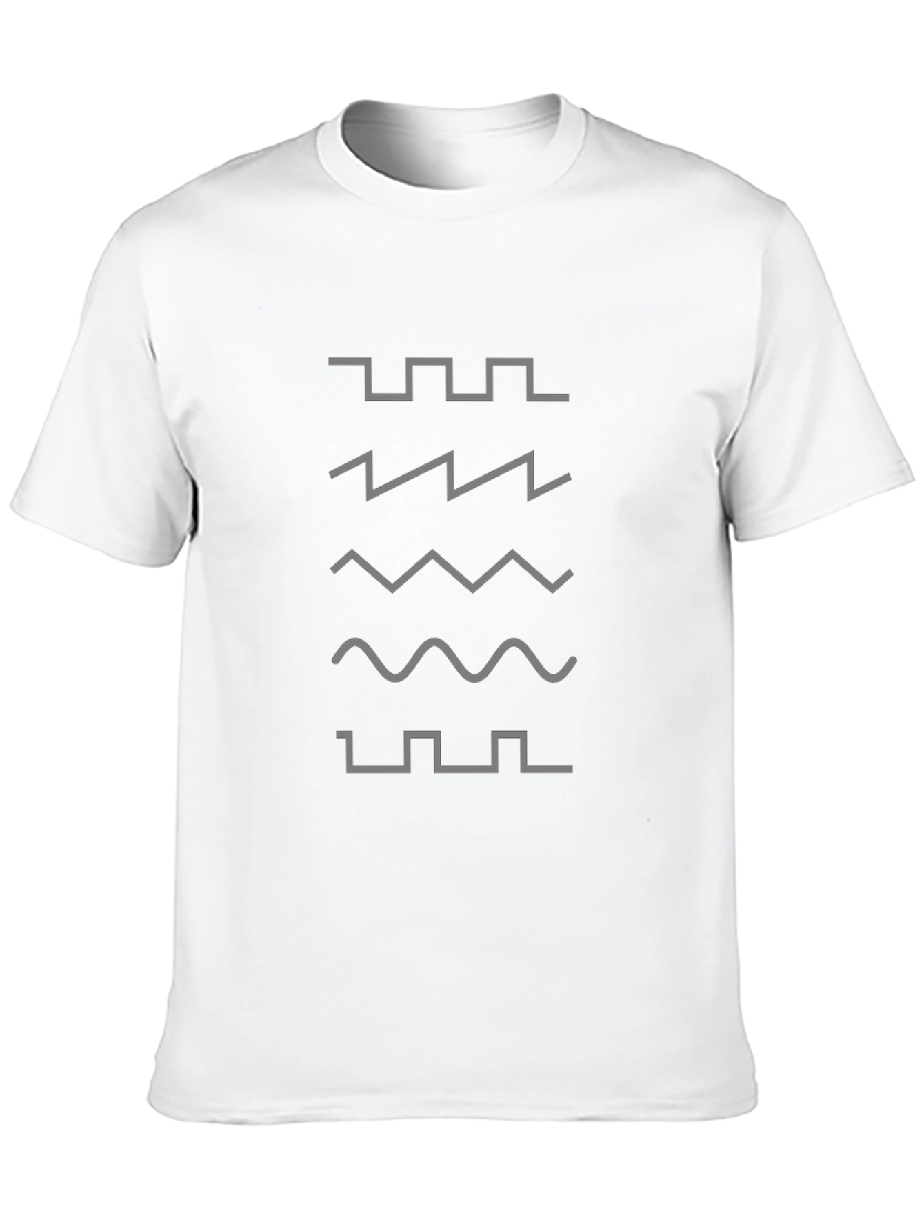 Abstract Waveform Graphic Tee - Modern Casual Shirt