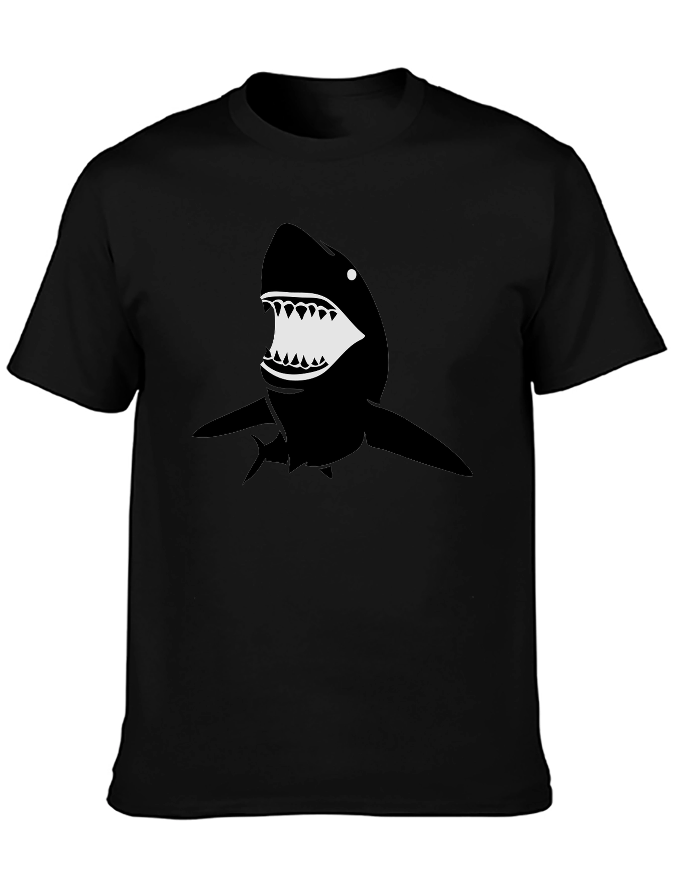 Mens Black Shark Graphic T-Shirt