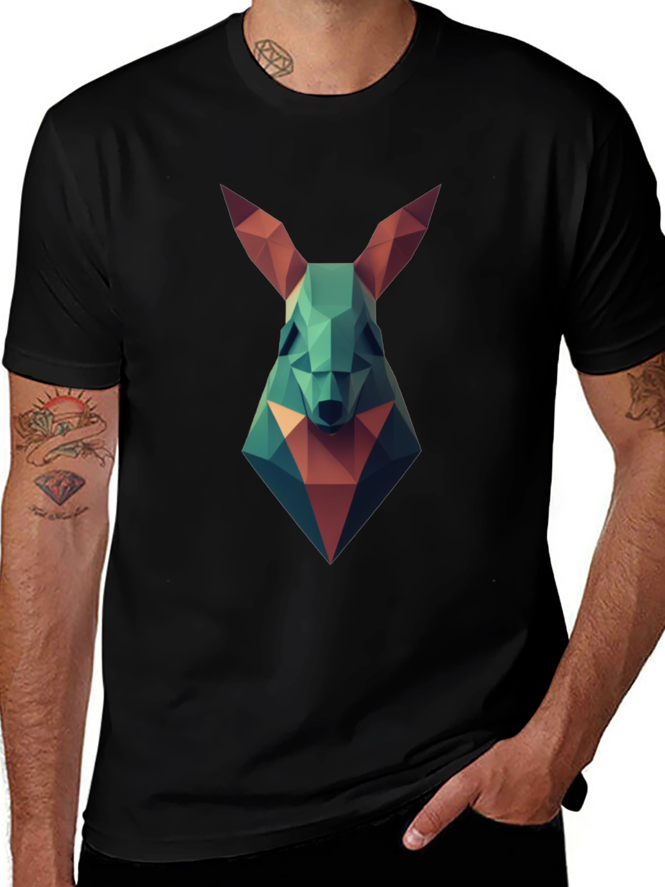 Geometric Rabbit Graphic T-Shirt