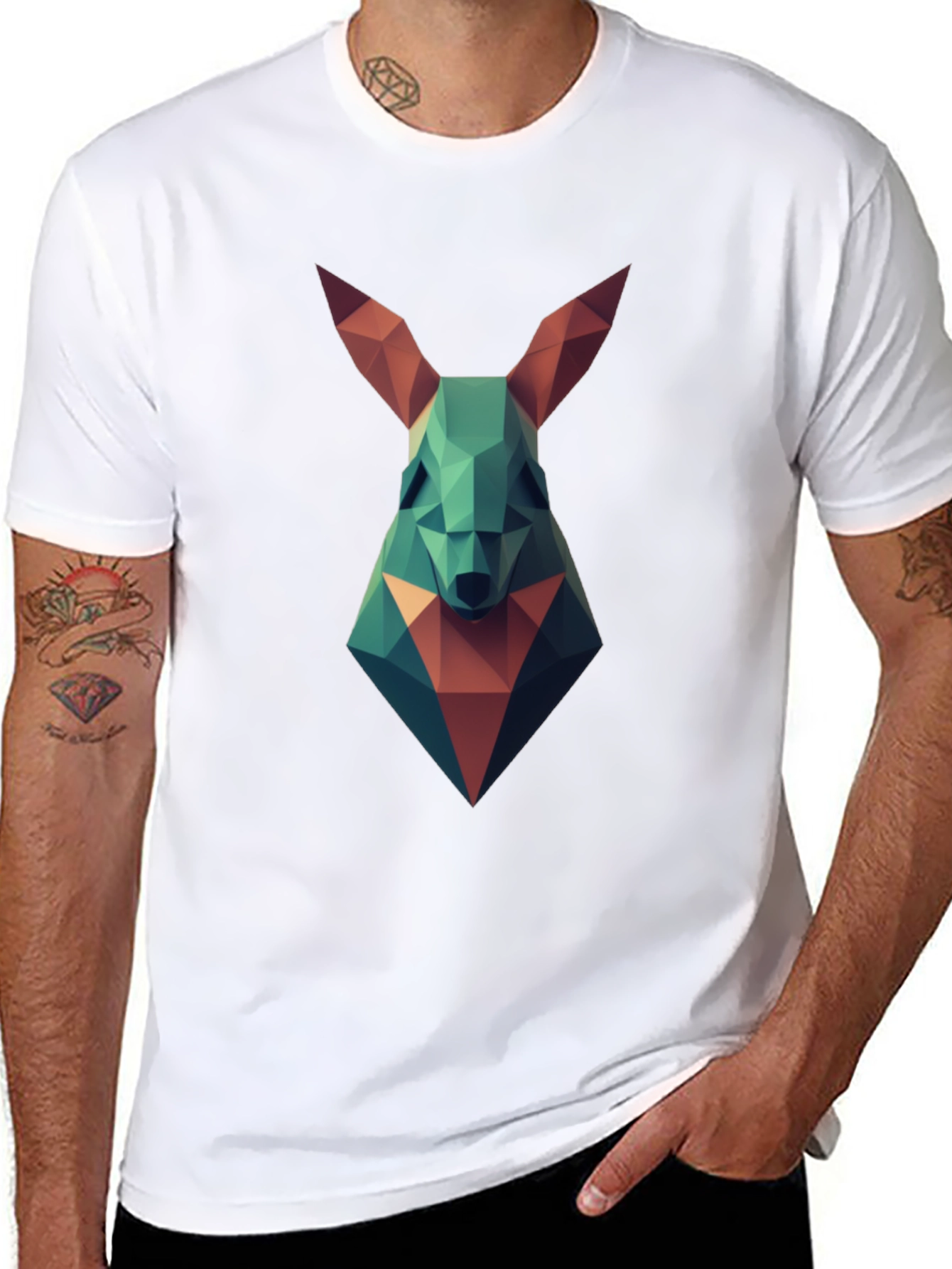 Geometric Rabbit Graphic T-Shirt