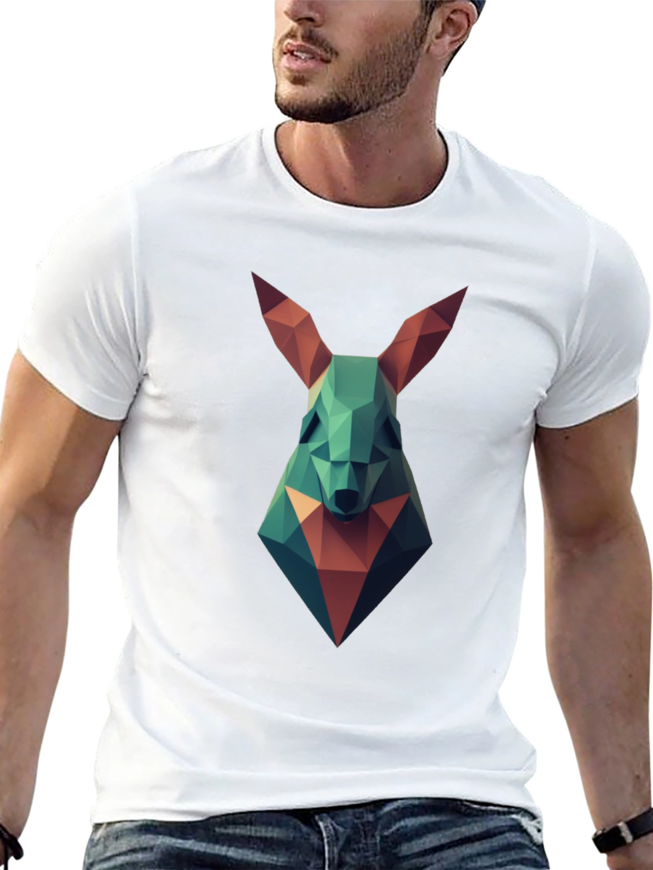 Geometric Rabbit Graphic T-Shirt