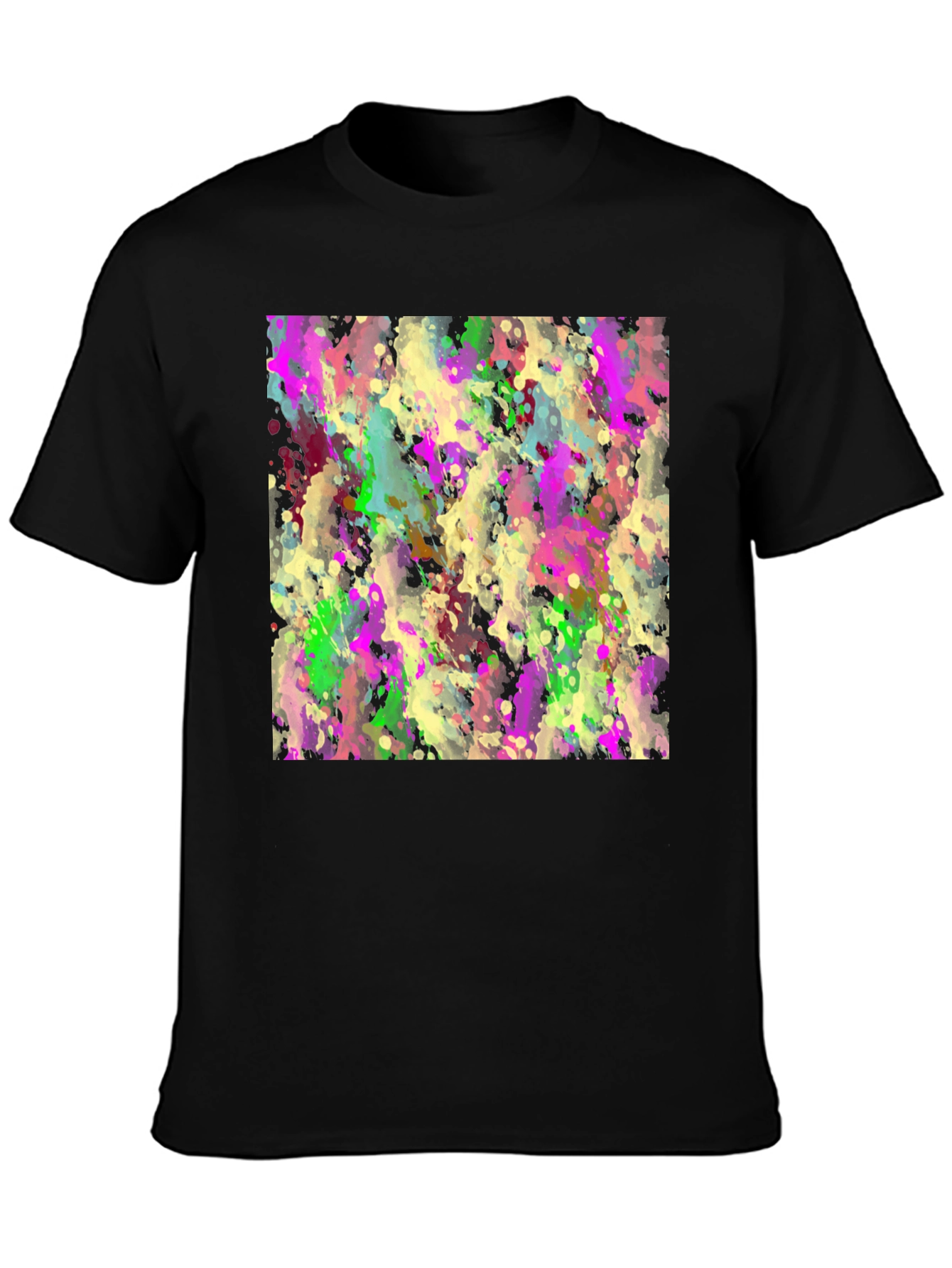 Abstract Splash Art T-Shirt - Modern Crew Neck Tee