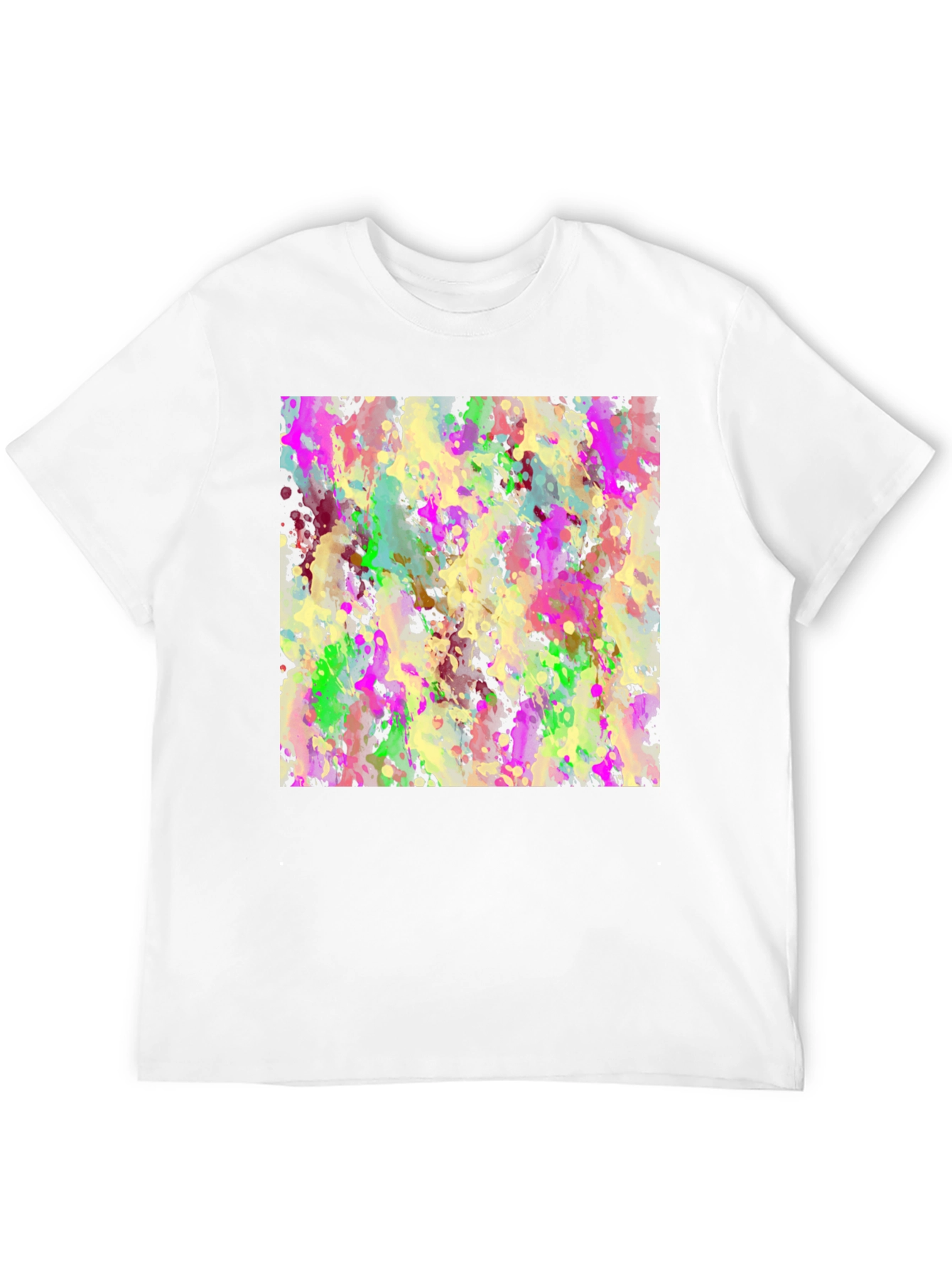 Abstract Splash Art T-Shirt - Modern Crew Neck Tee