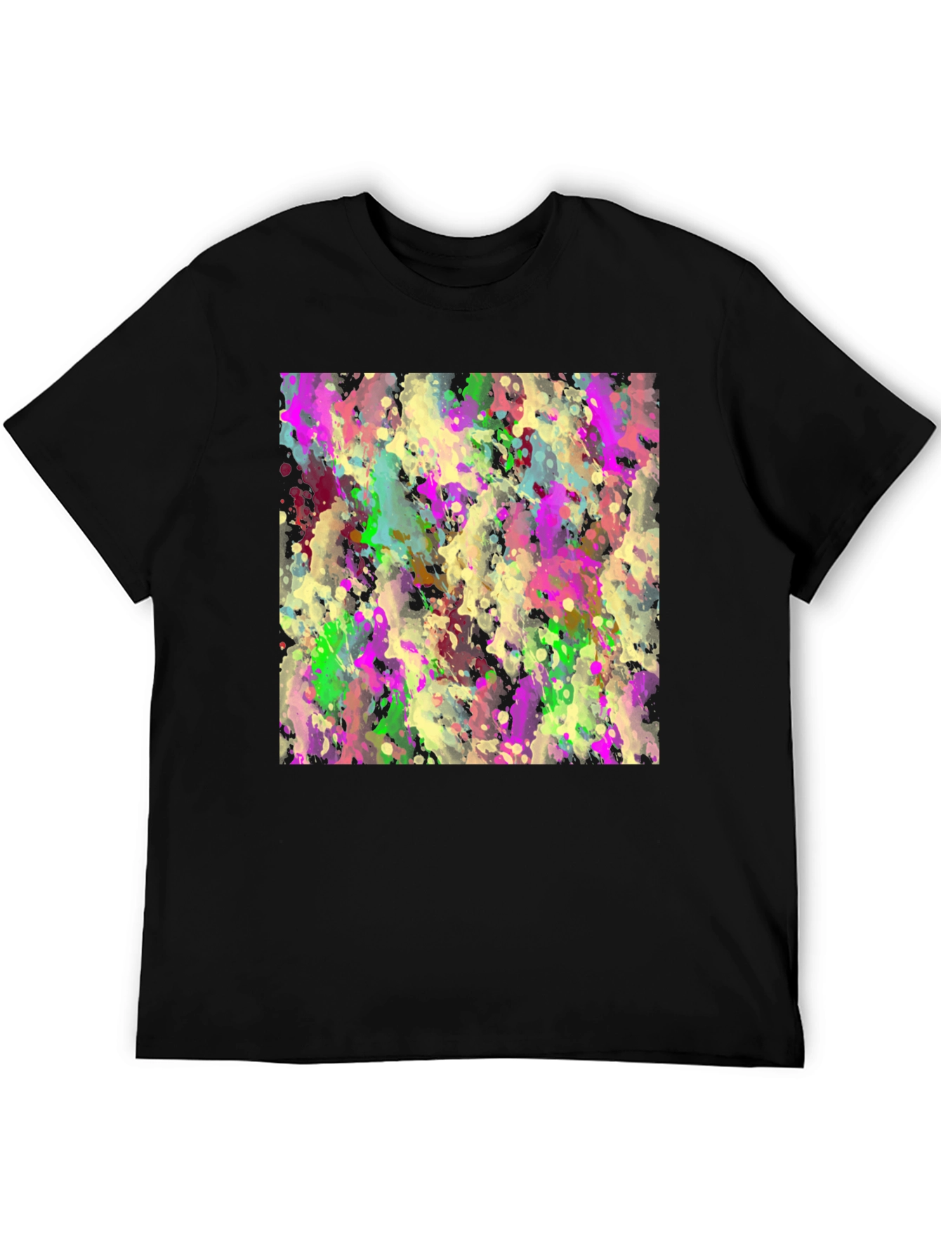 Abstract Splash Art T-Shirt - Modern Crew Neck Tee