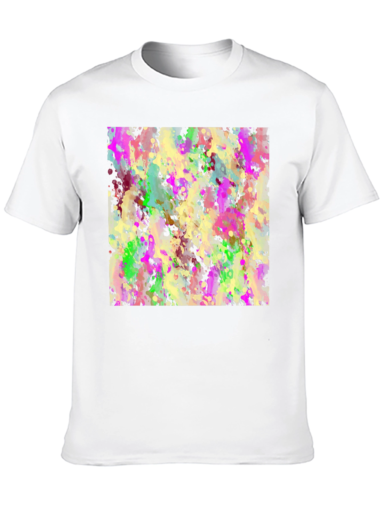 Abstract Splash Art T-Shirt - Modern Crew Neck Tee