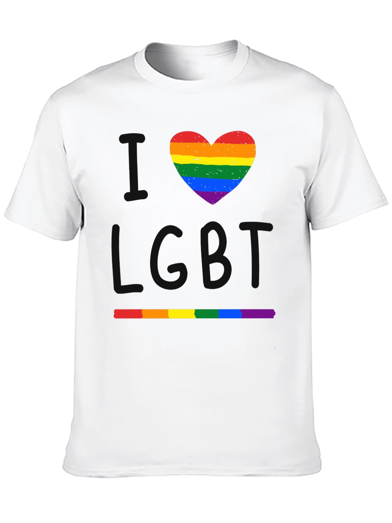 I Heart LGBT Pride Rainbow Graphic Tee