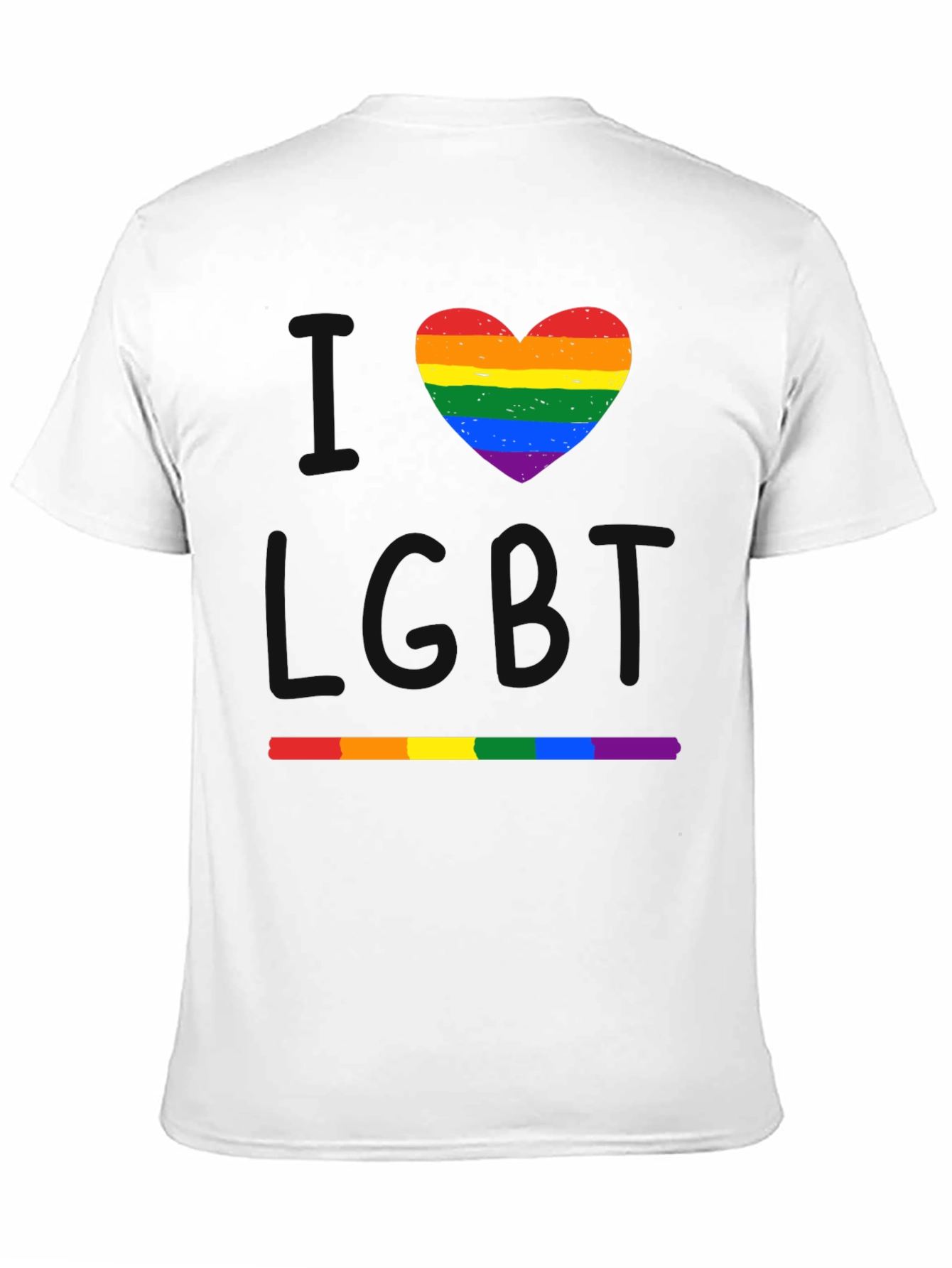 I Heart LGBT Pride Rainbow Graphic Tee
