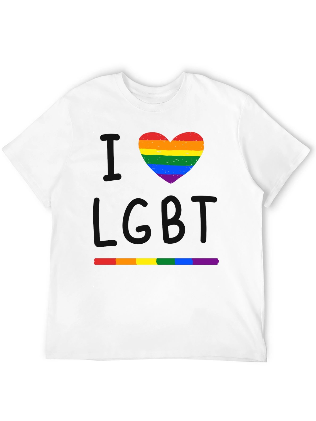 I Heart LGBT Pride Rainbow Graphic Tee