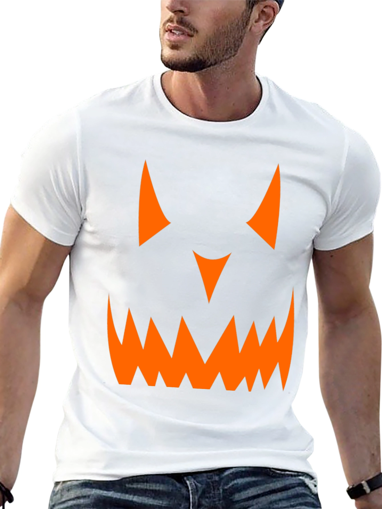 Halloween Pumpkin Face Graphic Tee