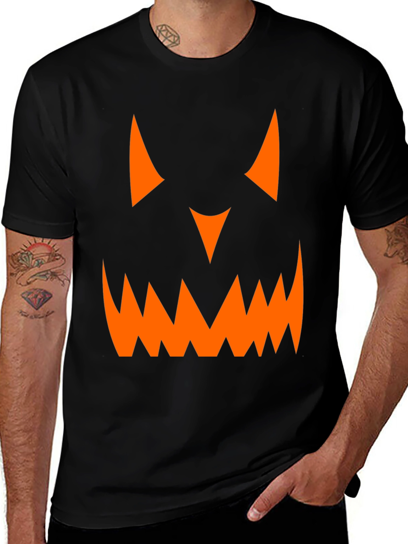 Halloween Pumpkin Face Graphic Tee