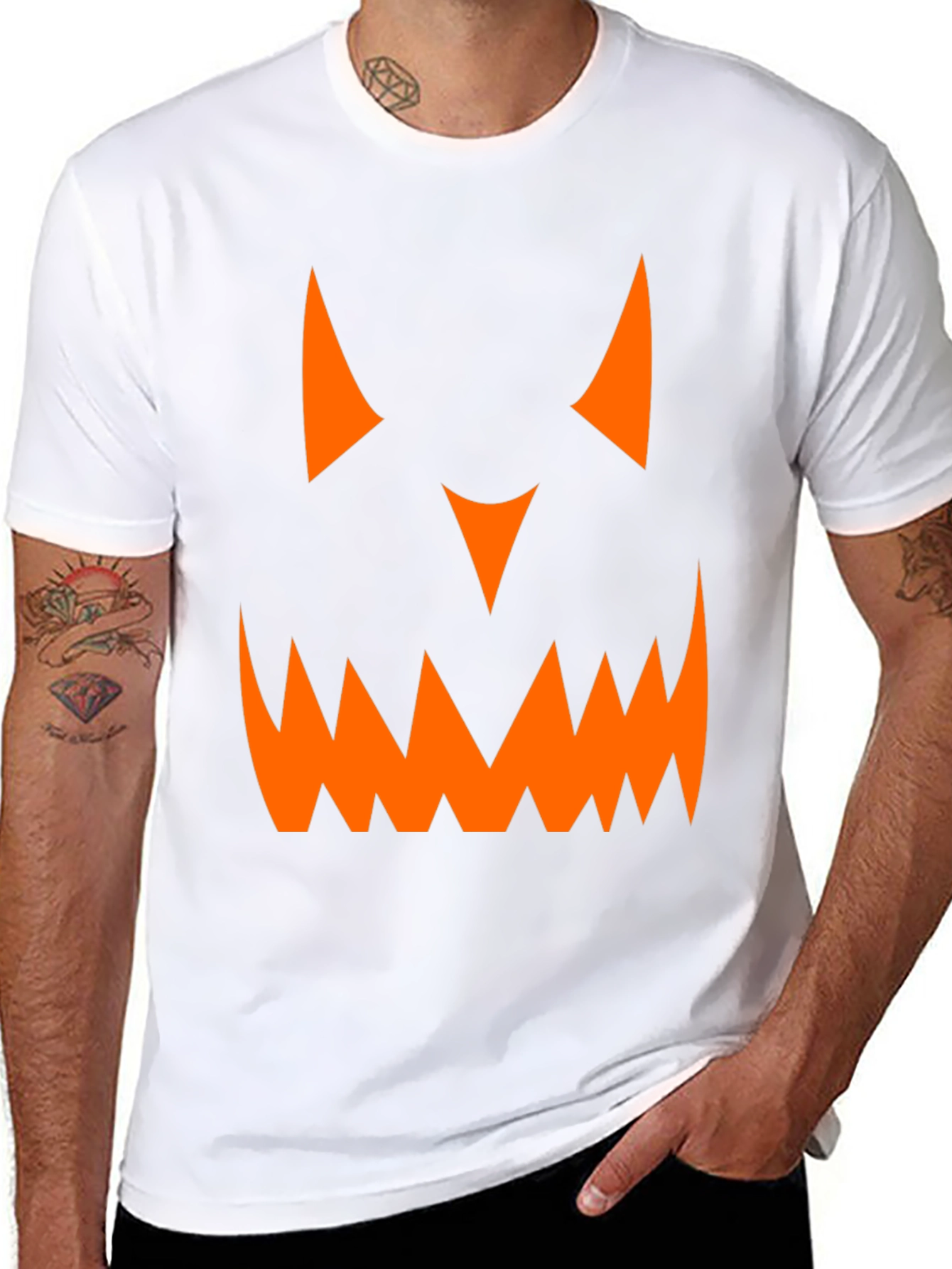 Halloween Pumpkin Face Graphic Tee