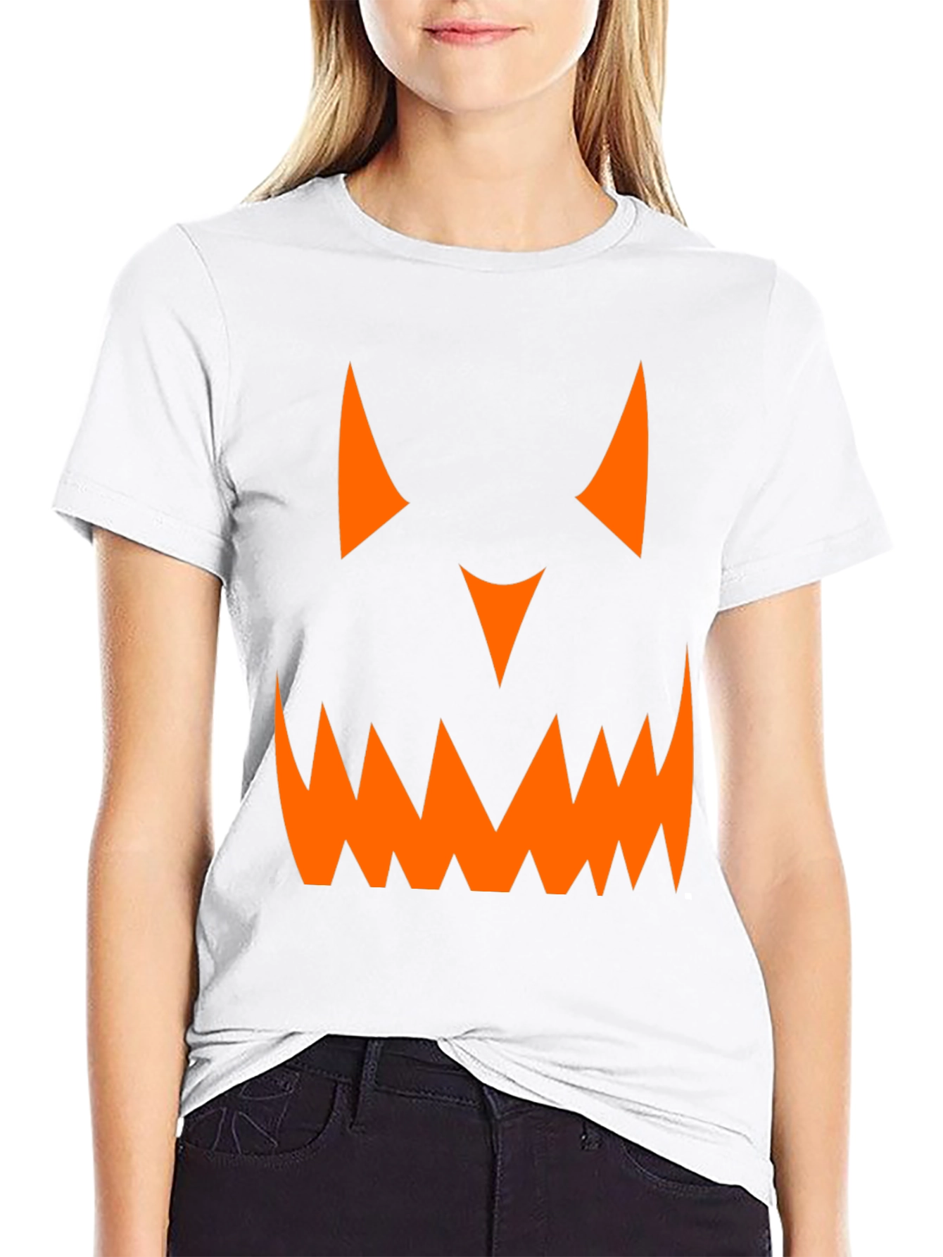 Halloween Pumpkin Face Graphic Tee