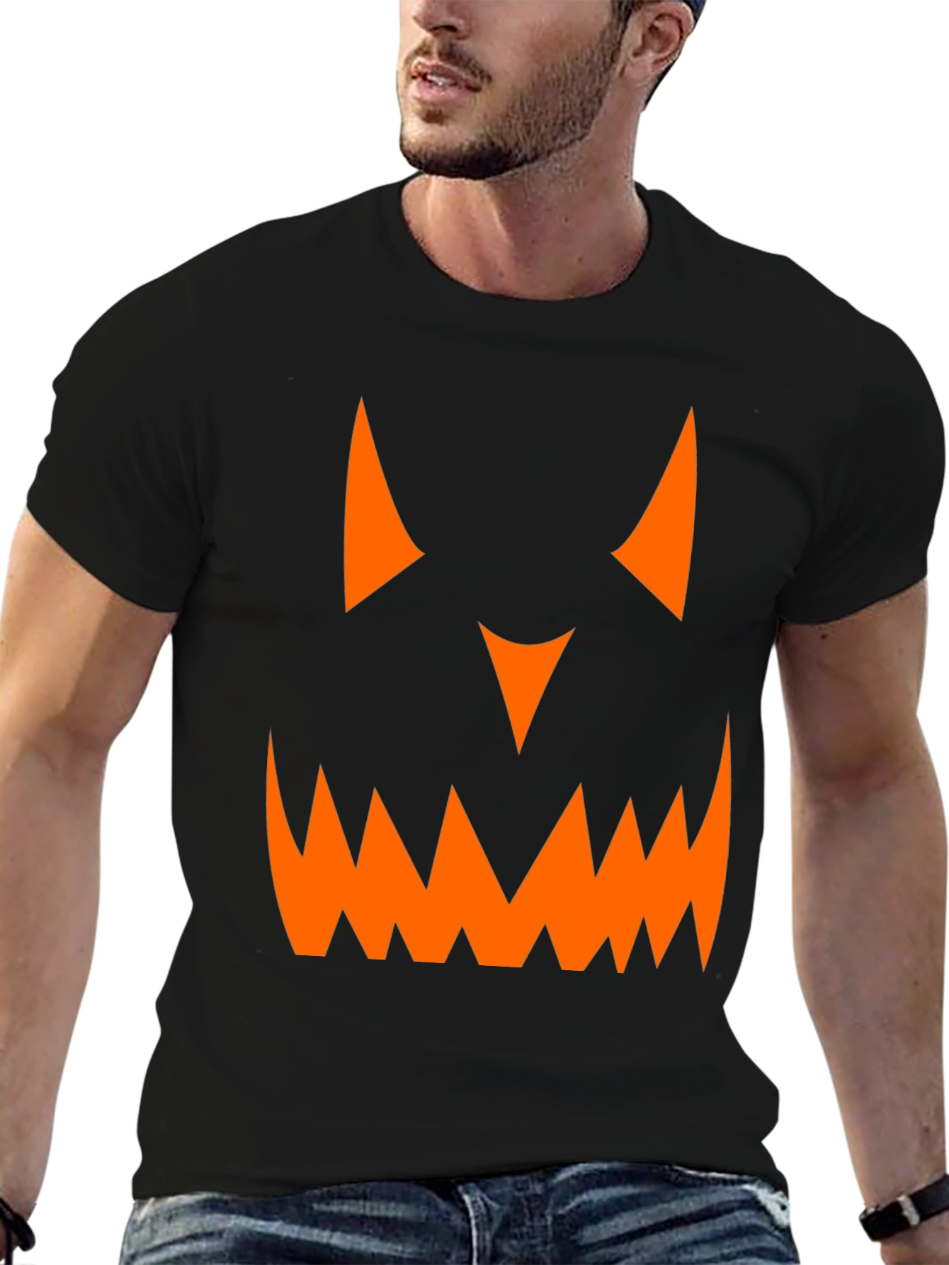 Halloween Pumpkin Face Graphic Tee