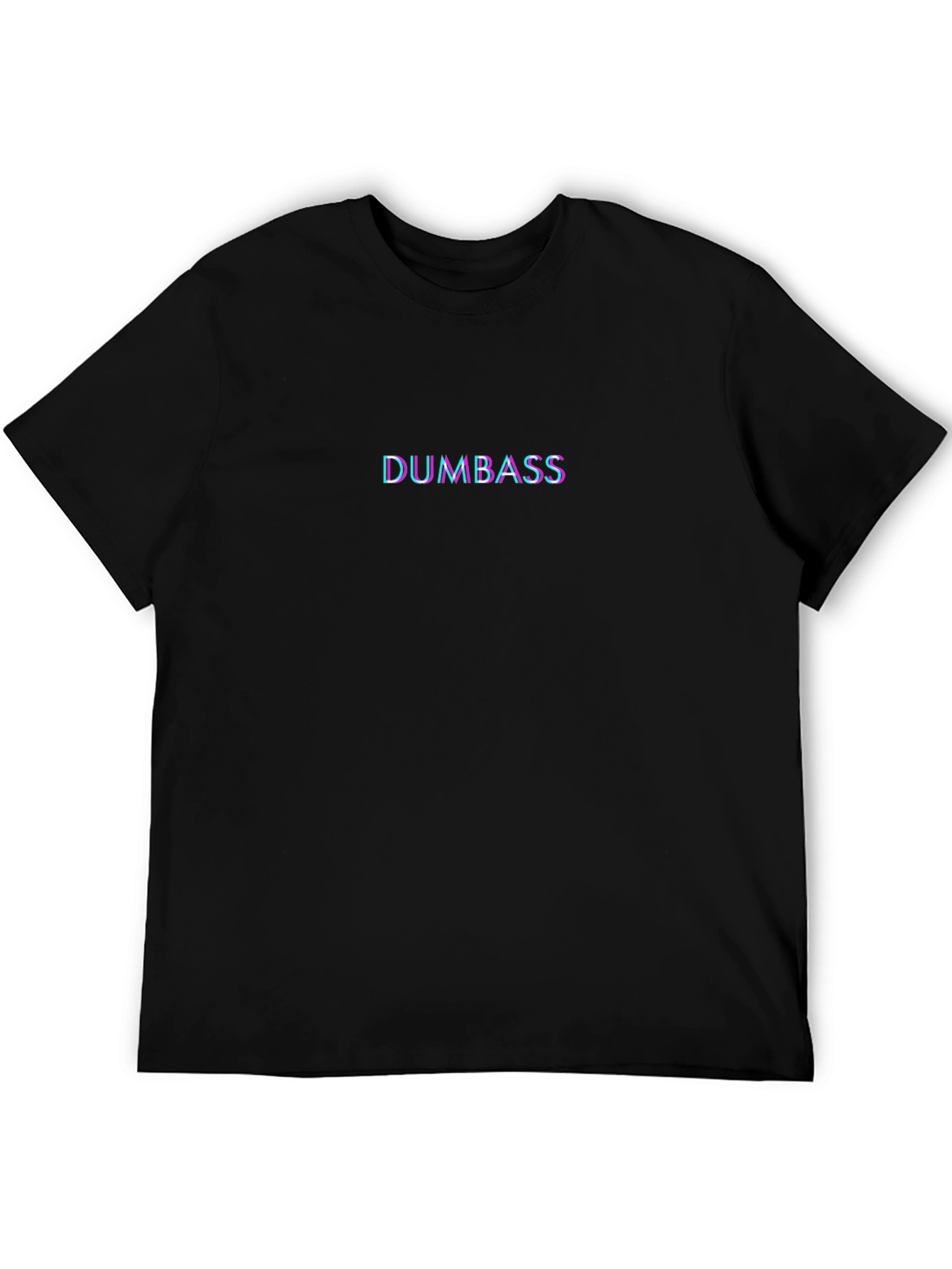 Dumbass Glitch Text Black T-Shirt
