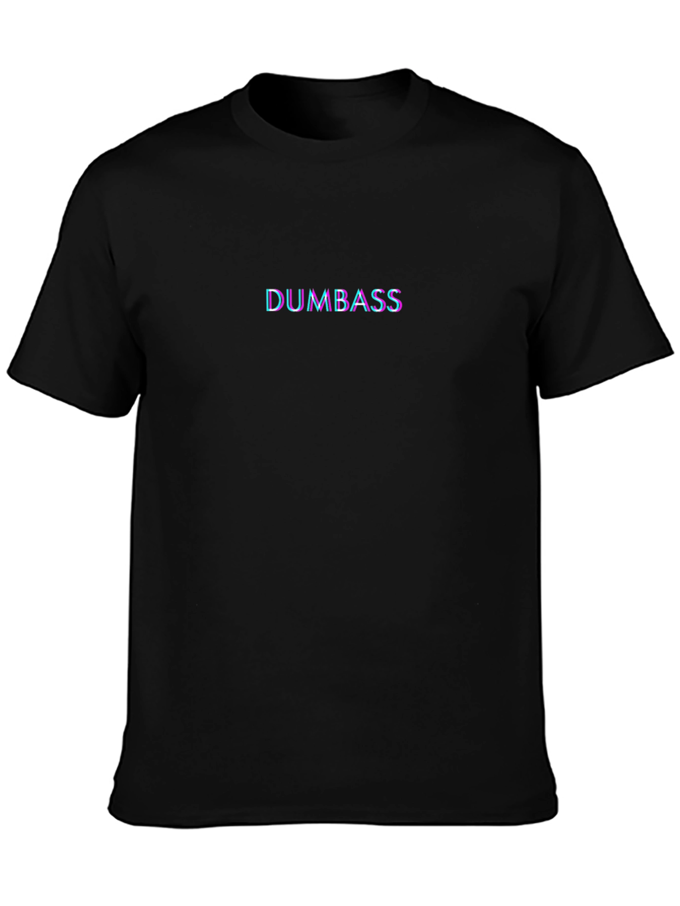 Dumbass Glitch Text Black T-Shirt