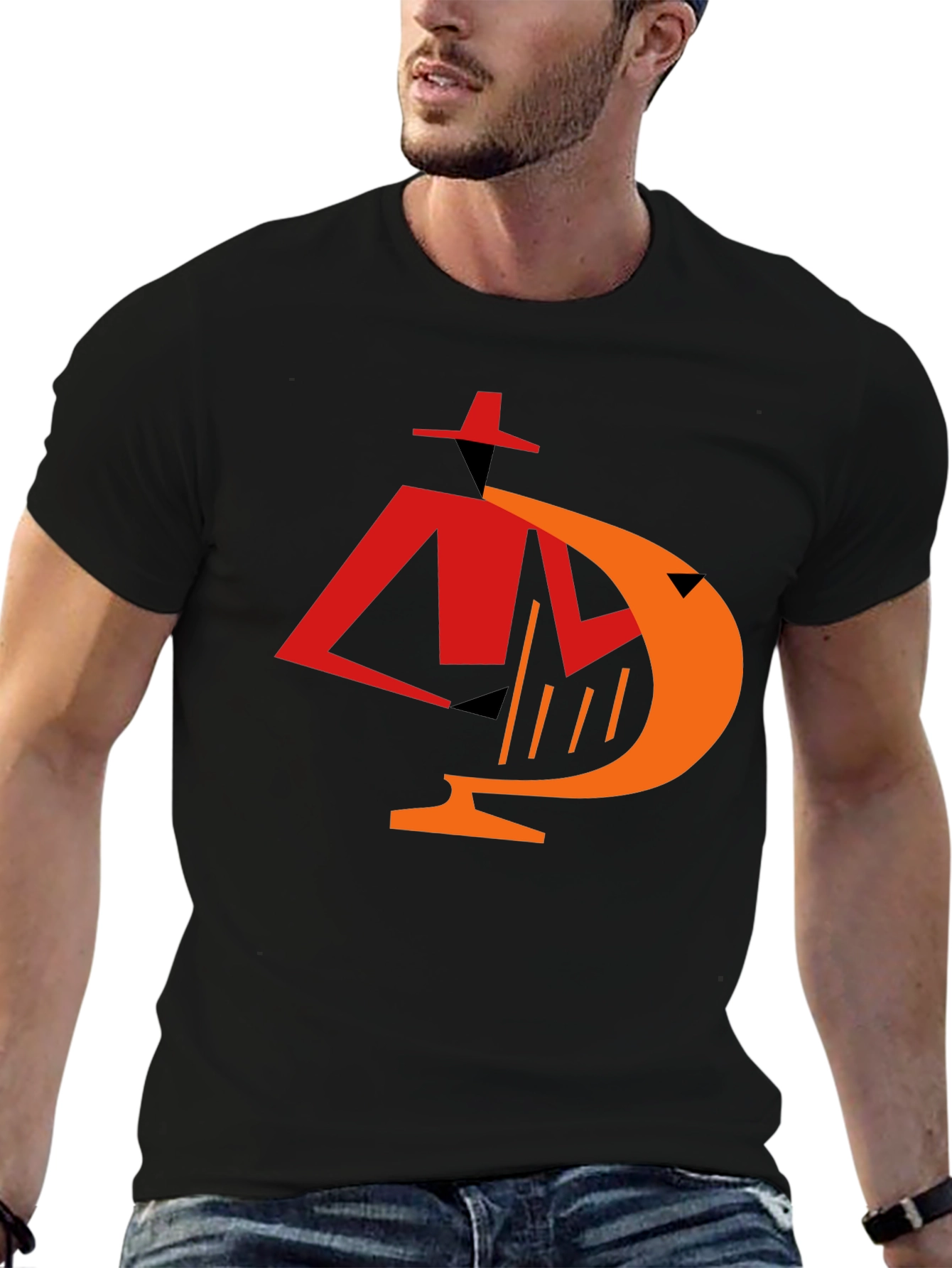Retro Noir Detective Graphic Tee - Black