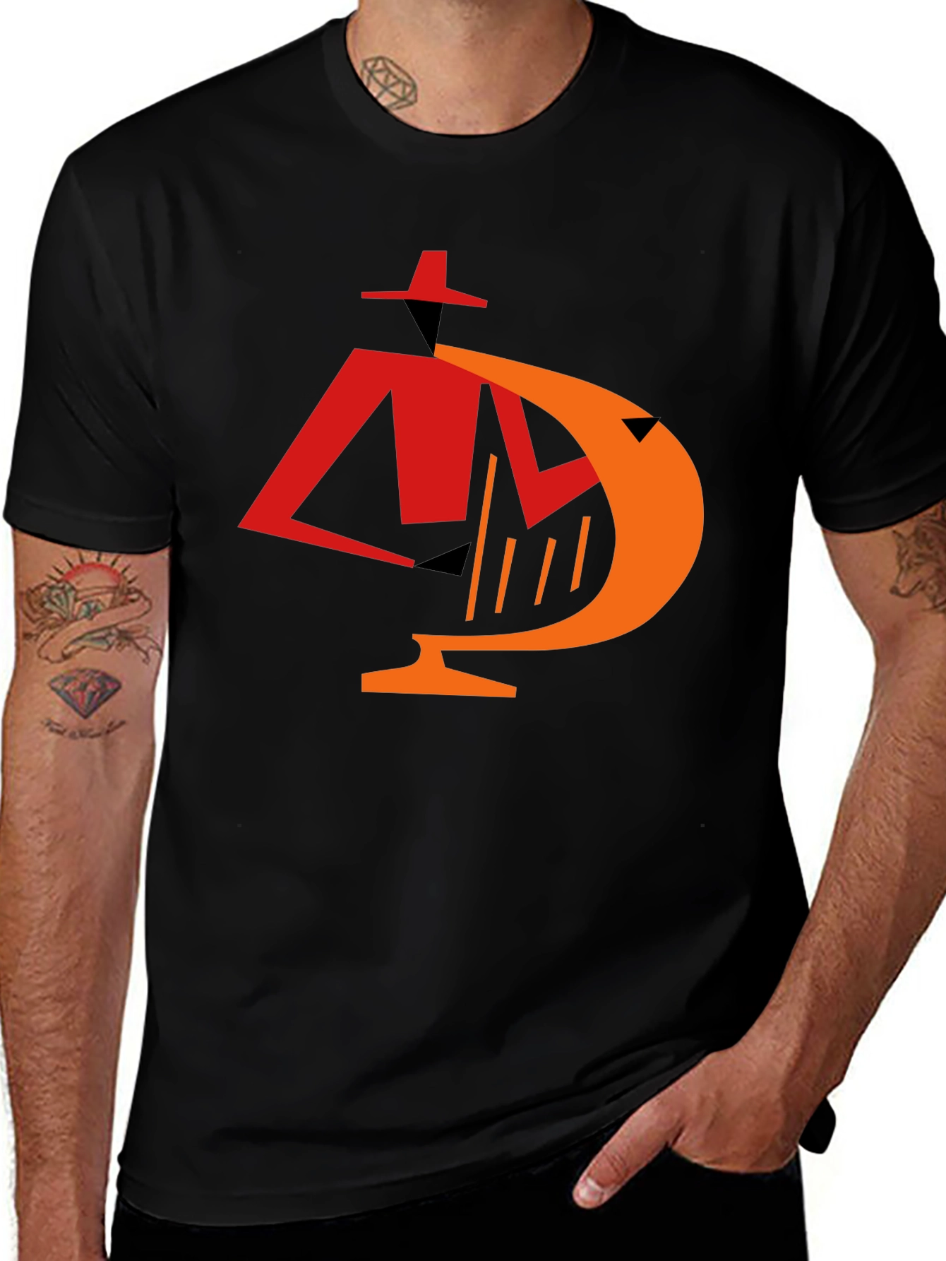 Retro Noir Detective Graphic Tee - Black