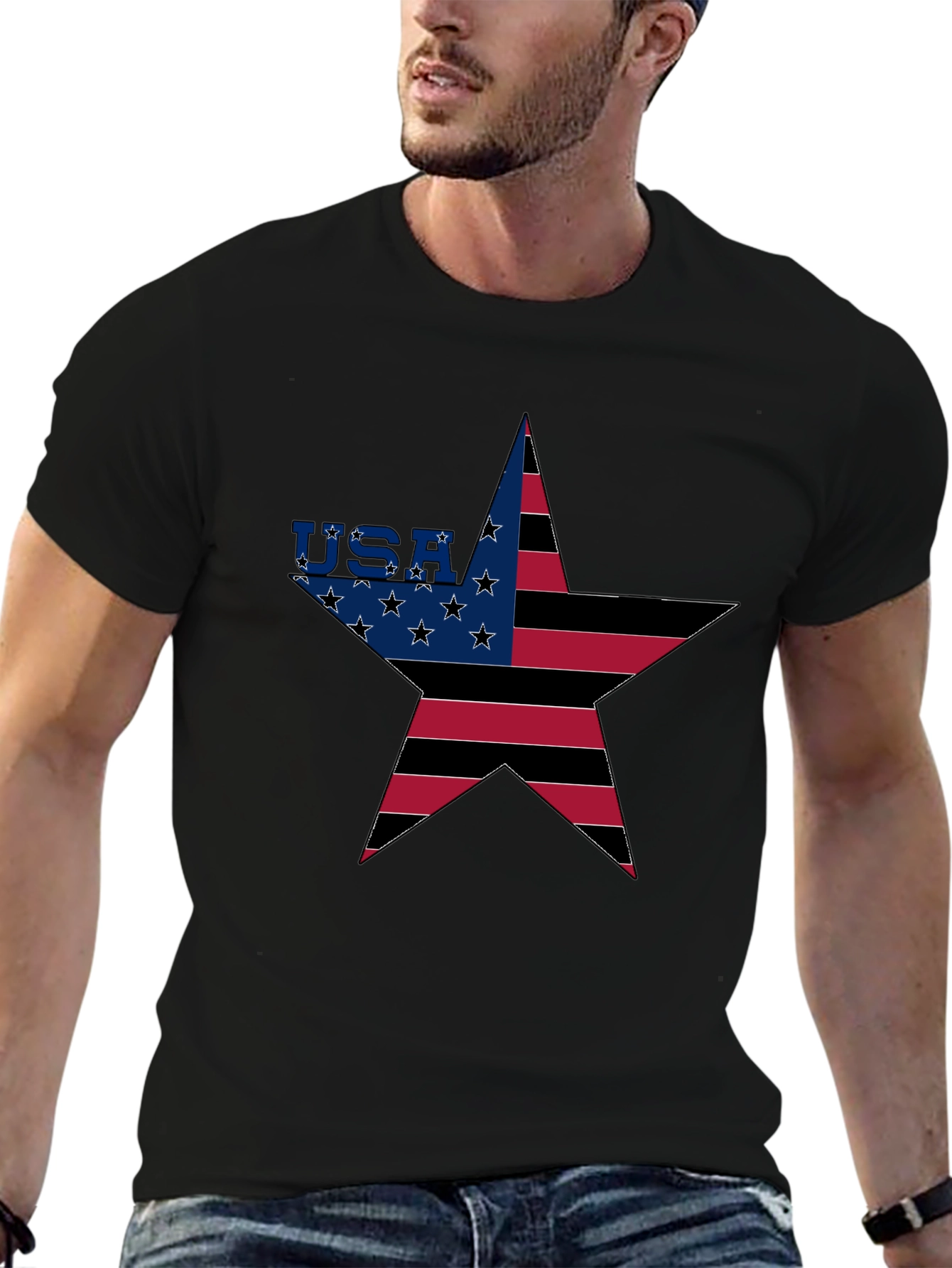 USA Star Flag Graphic T-Shirt