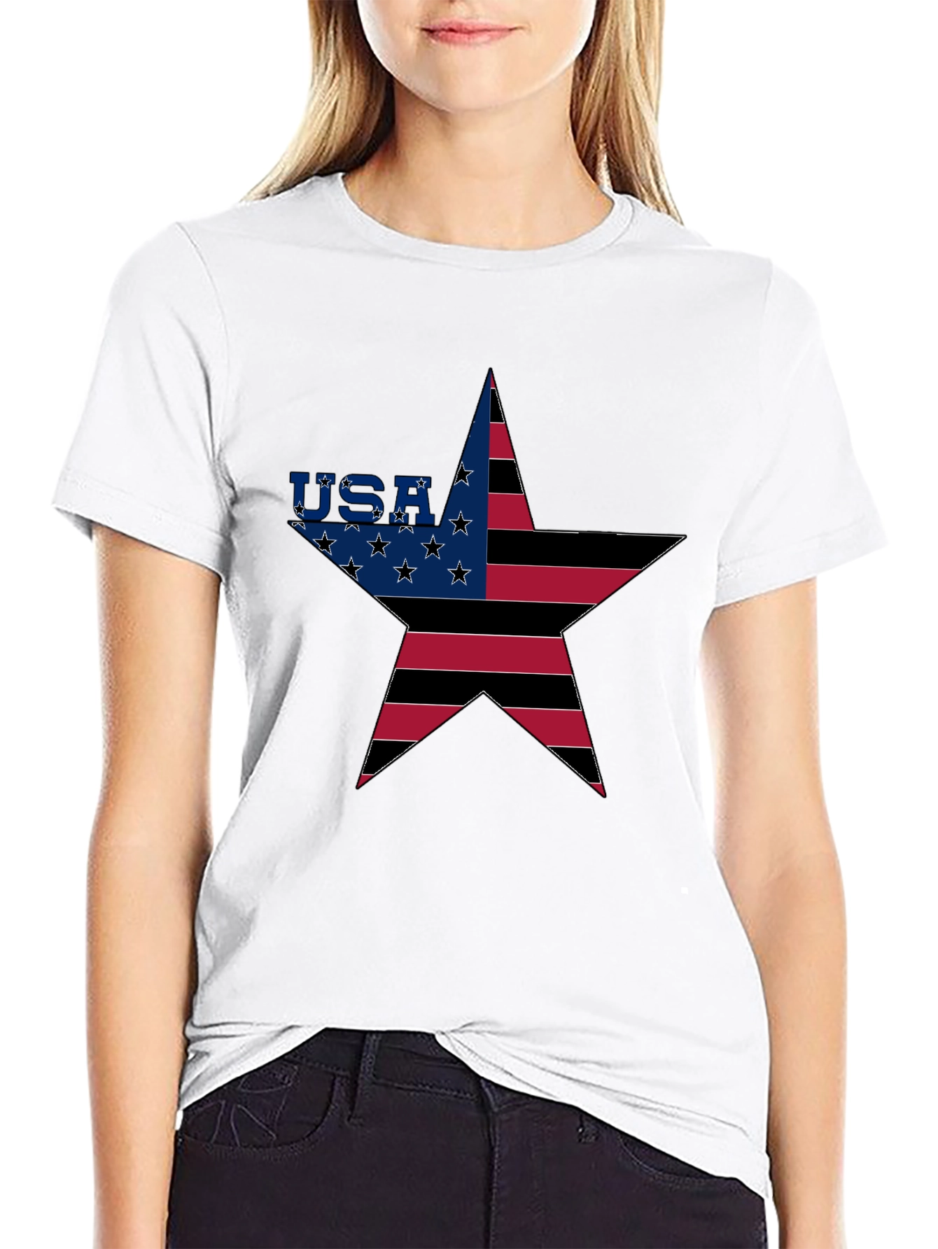 USA Star Flag Graphic T-Shirt