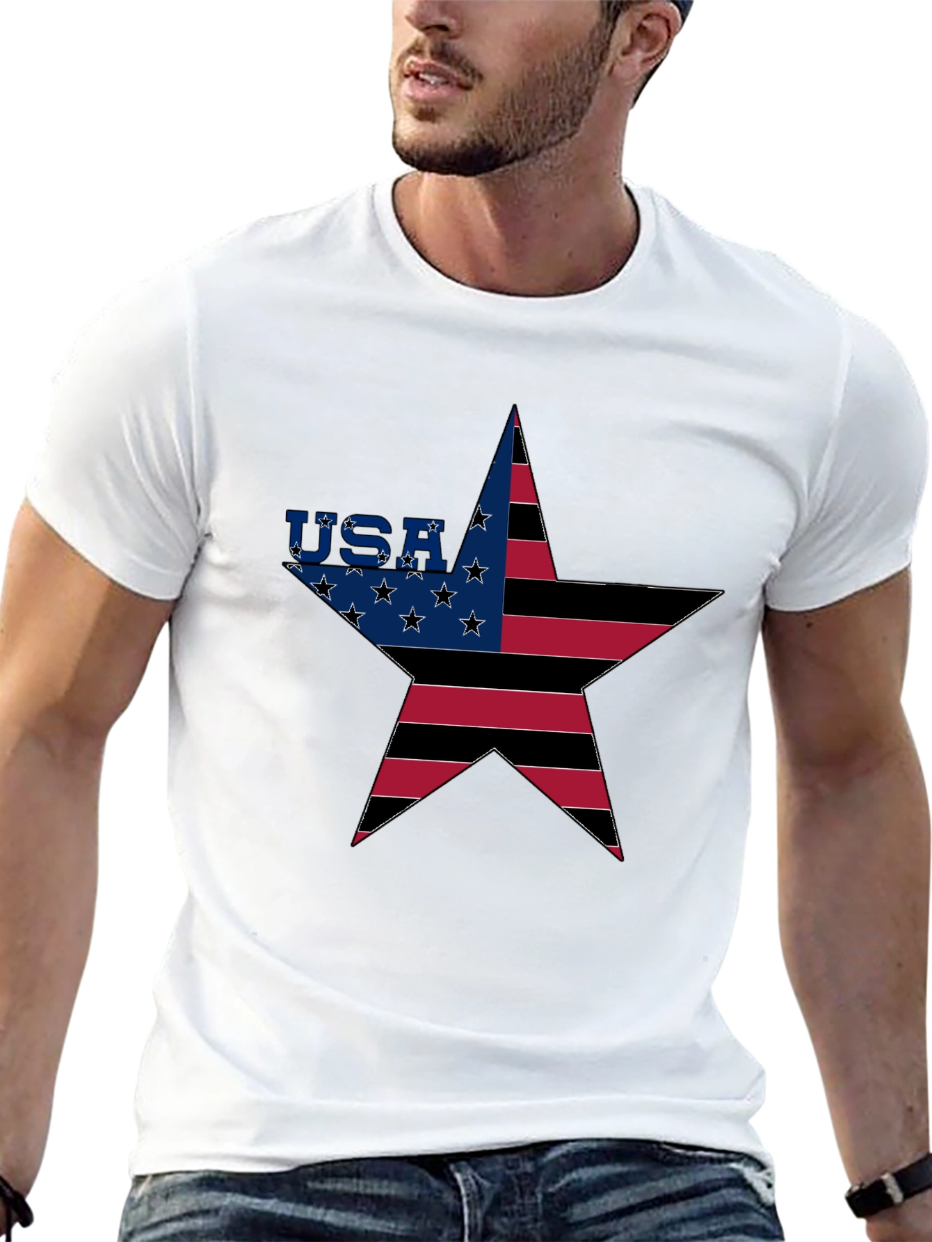 USA Star Flag Graphic T-Shirt