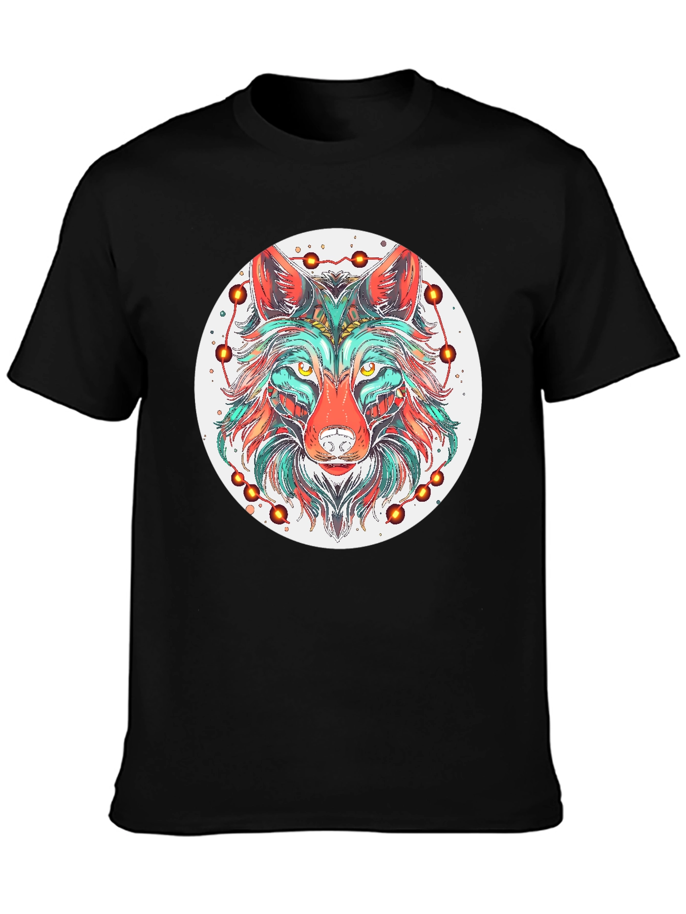 Wolf Mandala Graphic Tee - Stylish Black T-Shirt
