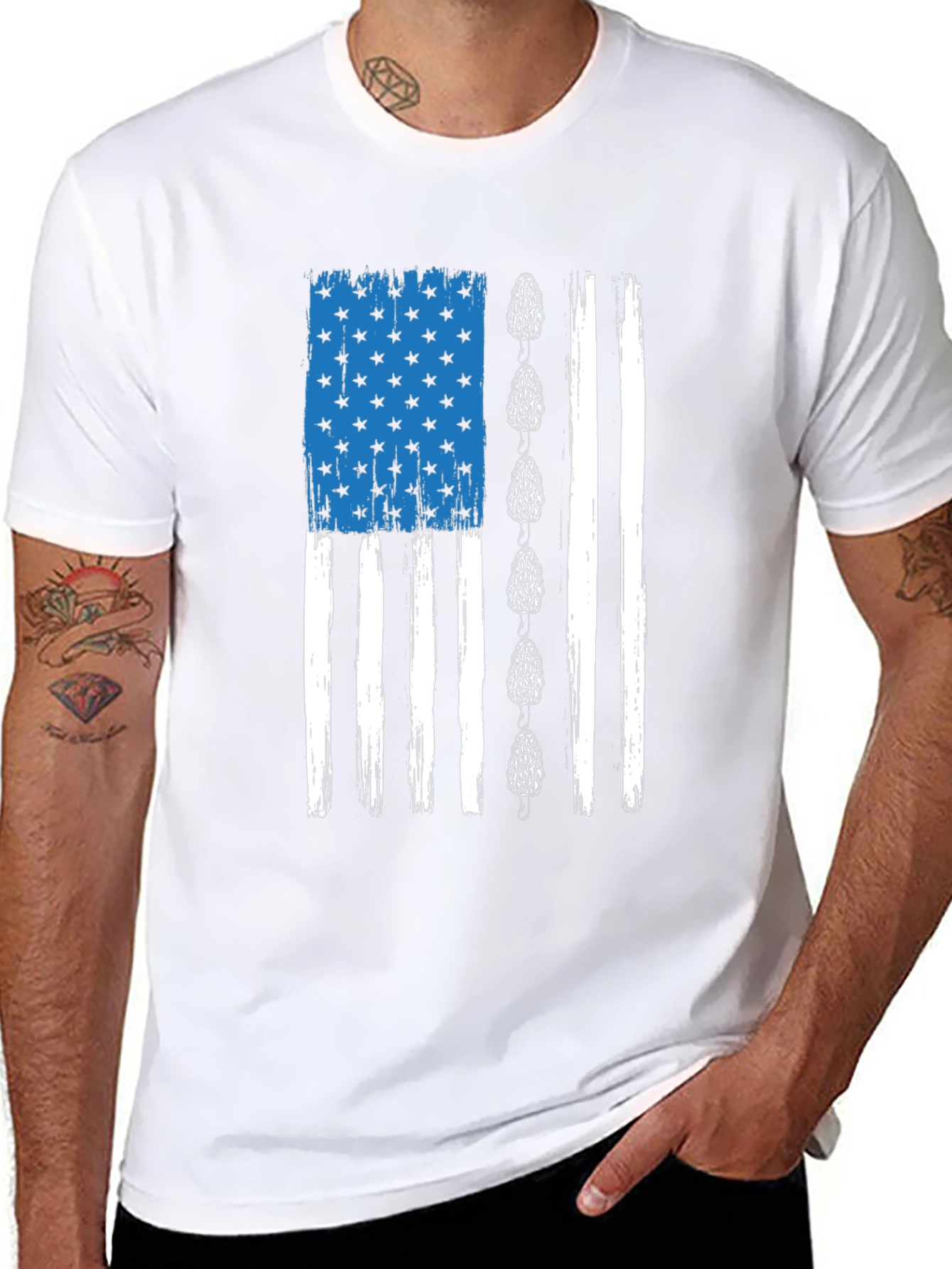 Mushroom American Flag Graphic Tee