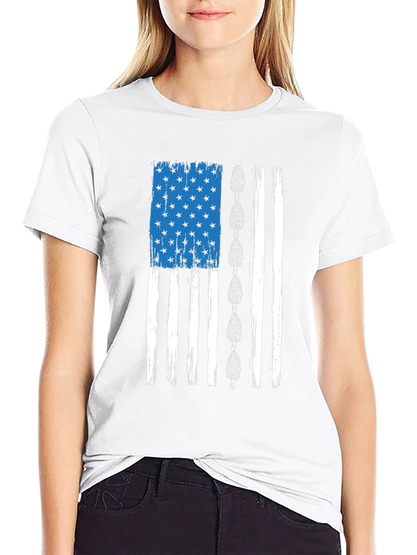 Mushroom American Flag Graphic Tee