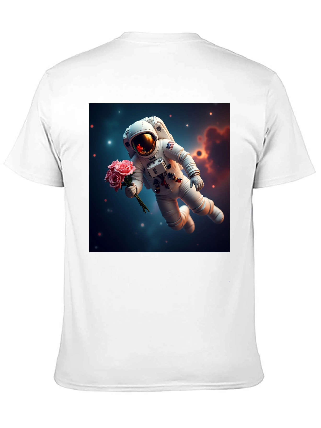Astronaut with Roses Graphic T-Shirt