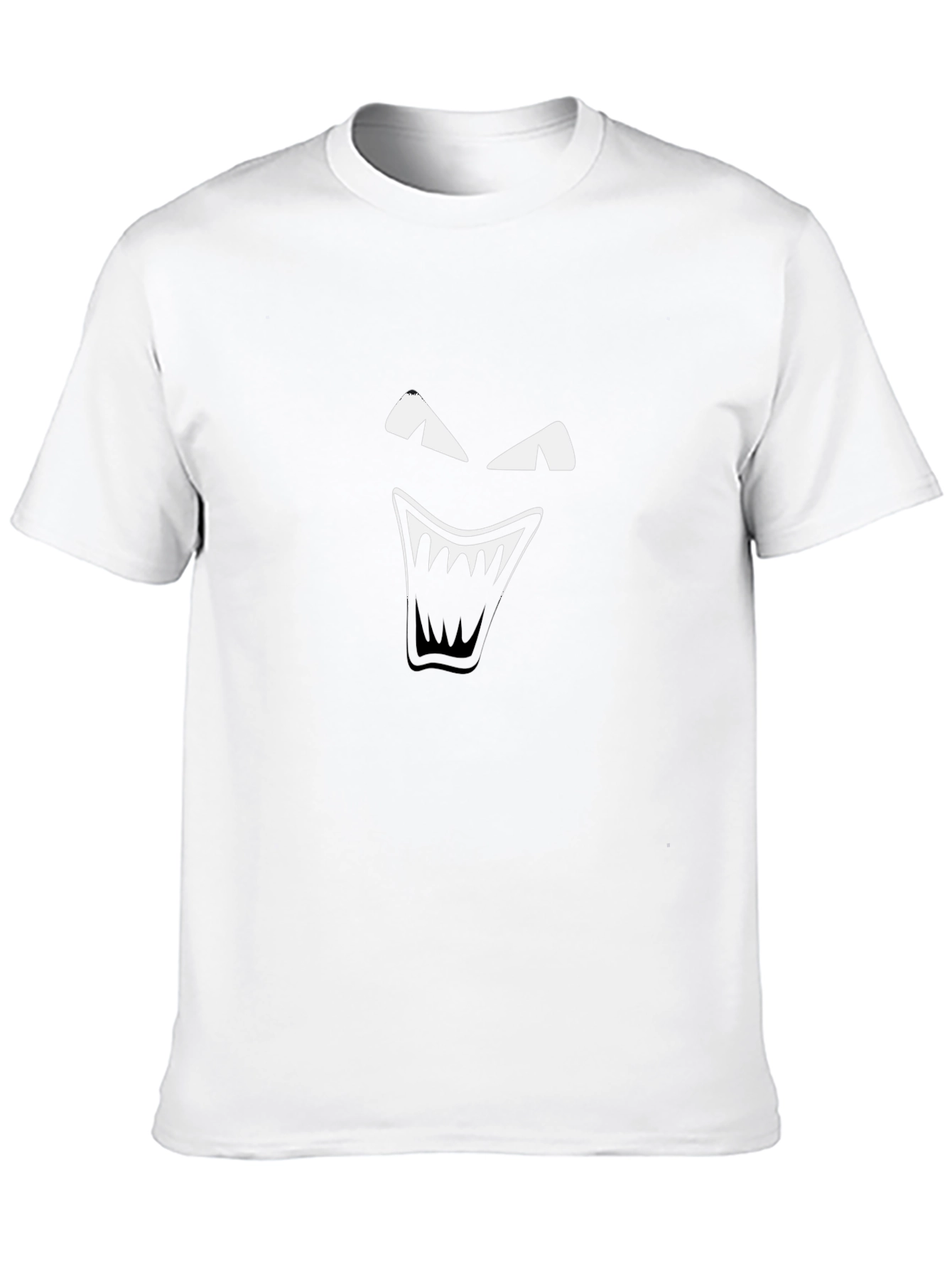 Mens Black T-Shirt with Graphic Monster Face