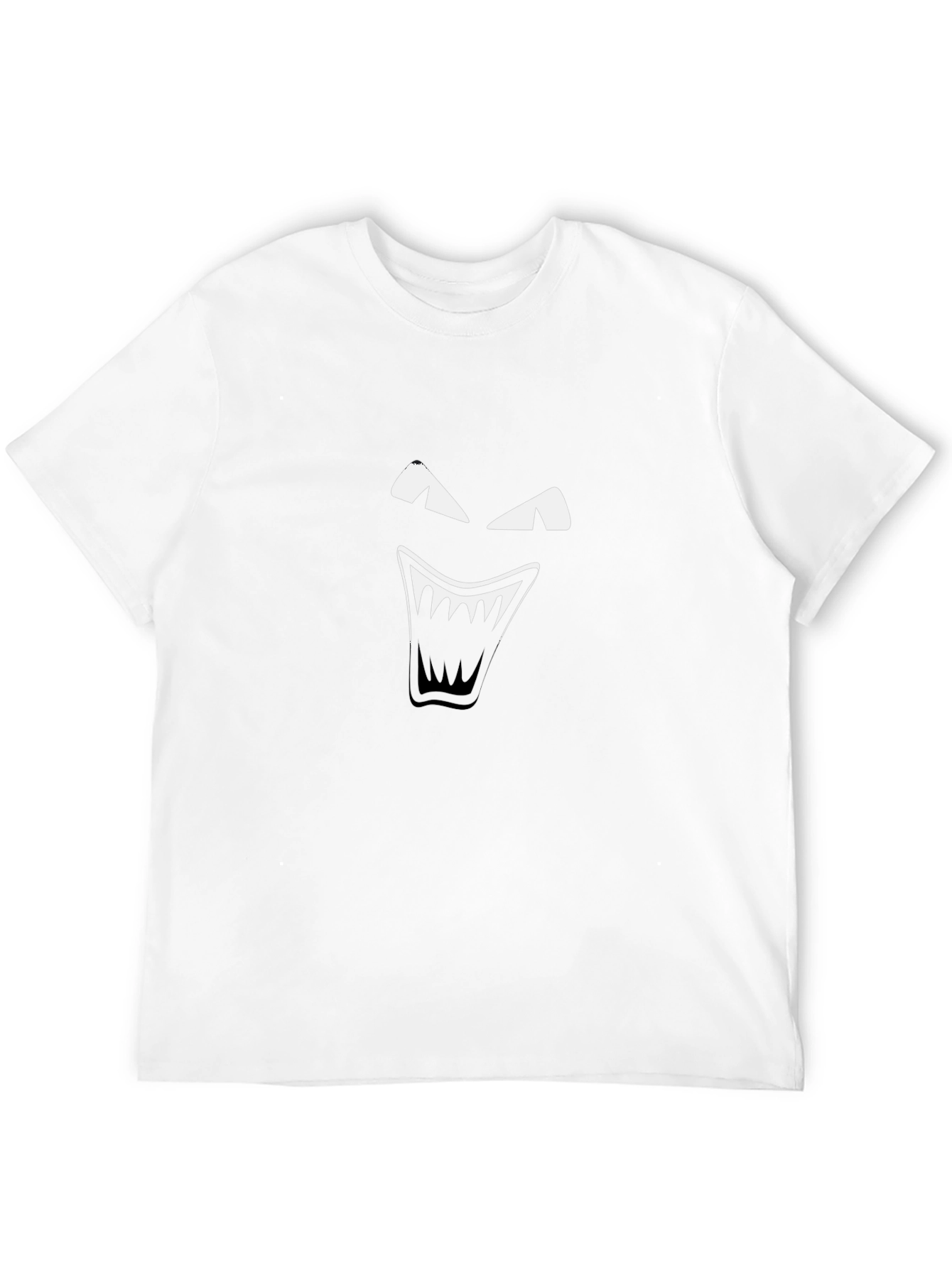Mens Black T-Shirt with Graphic Monster Face