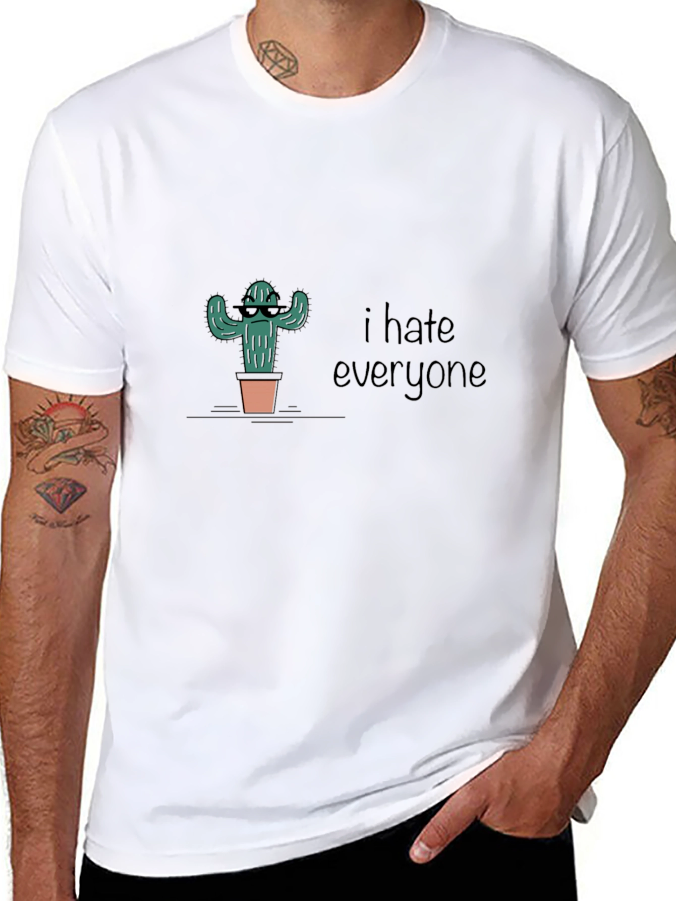 I Hate Everyone Cactus Graphic T-Shirt