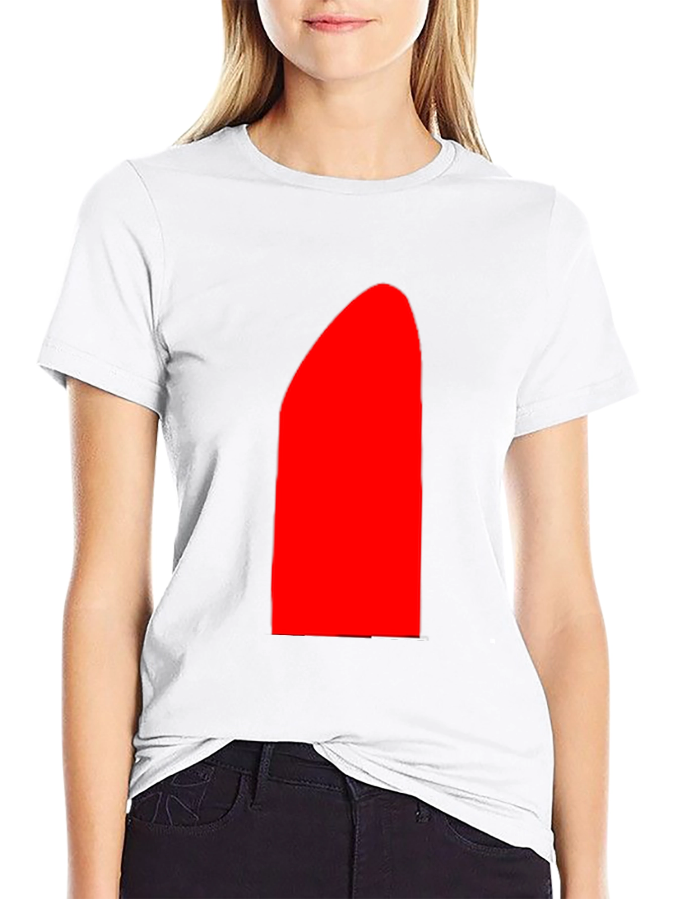 Modern Black T-Shirt with Bold Red Graphic