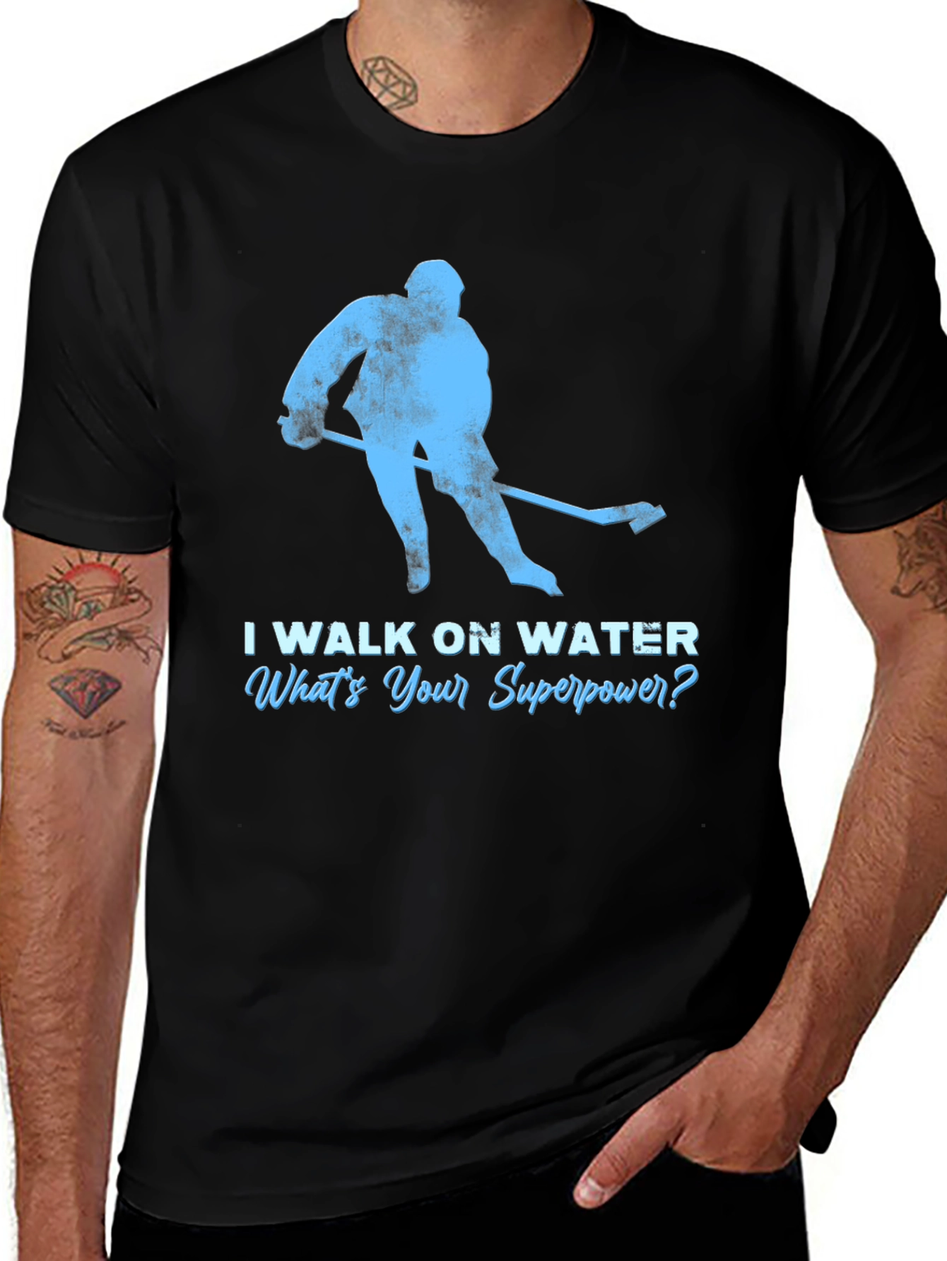 I Walk On Water Hockey T-Shirt - Superpower Tee