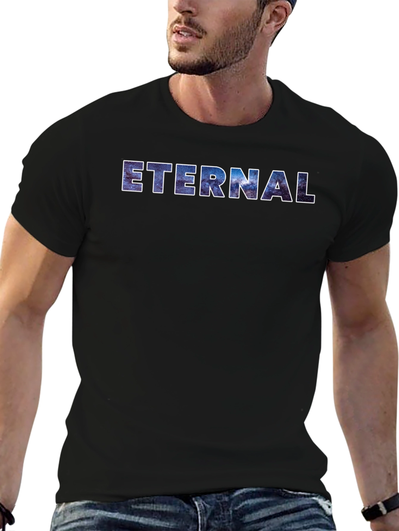 Eternal Galaxy Graphic Black T-Shirt