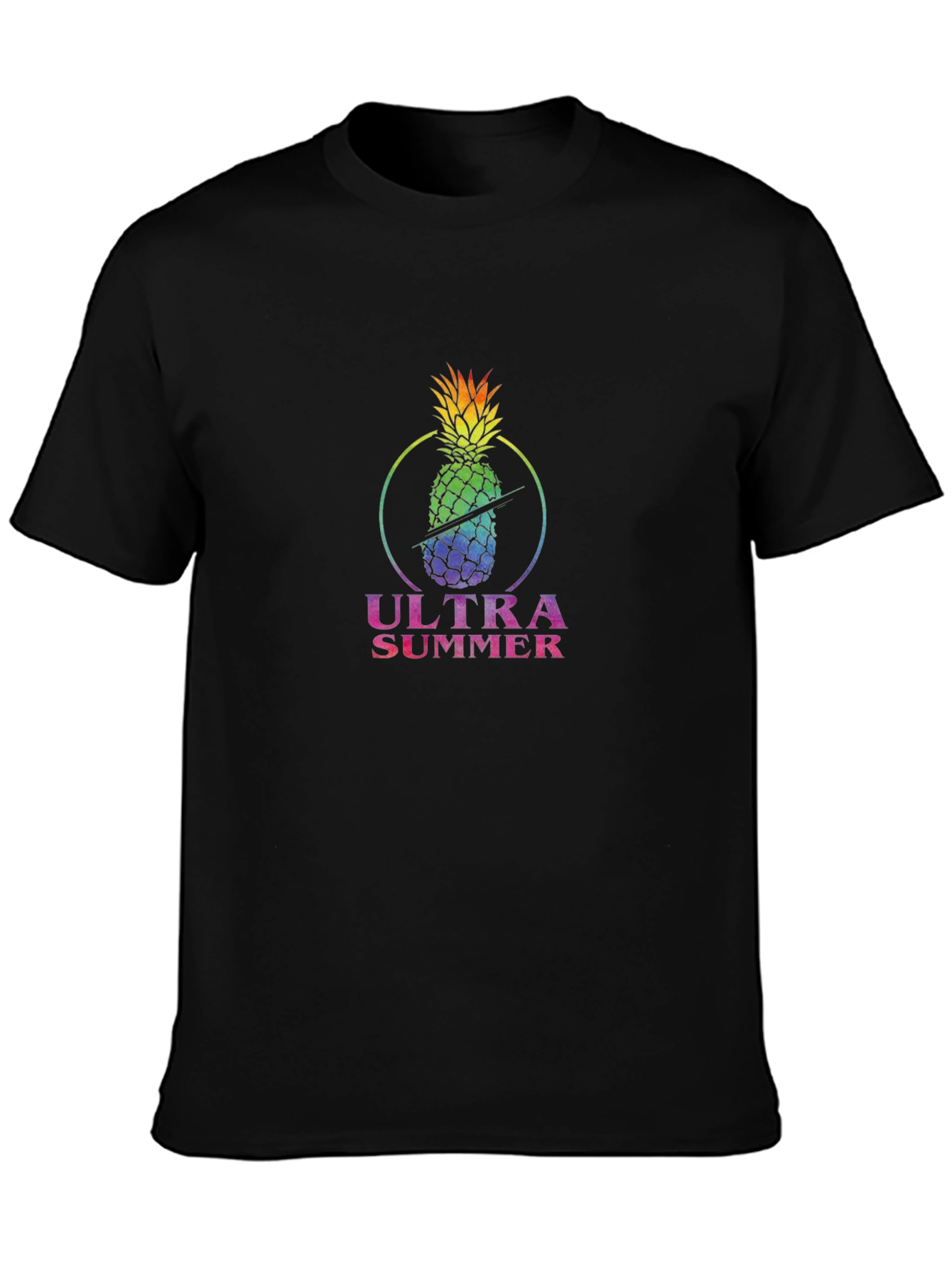 Ultra Summer Pineapple Black T-Shirt