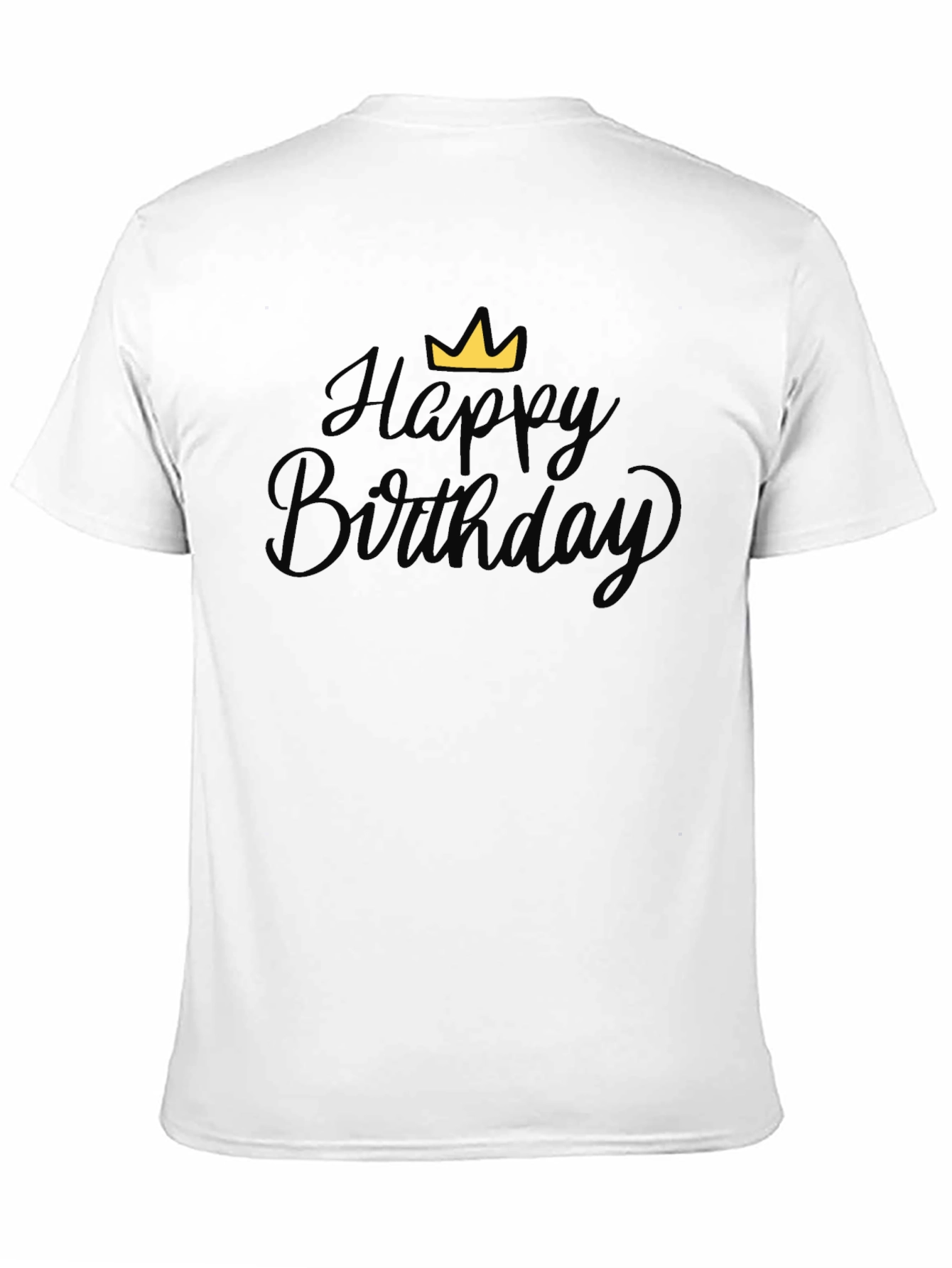 Happy Birthday Crown Graphic Black T-Shirt