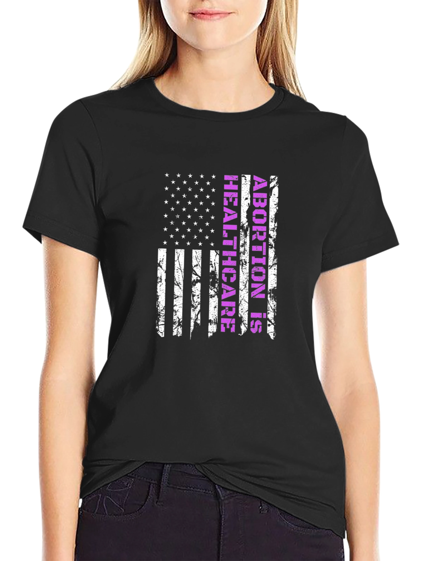 Abortion is Healthcare USA Flag T-Shirt