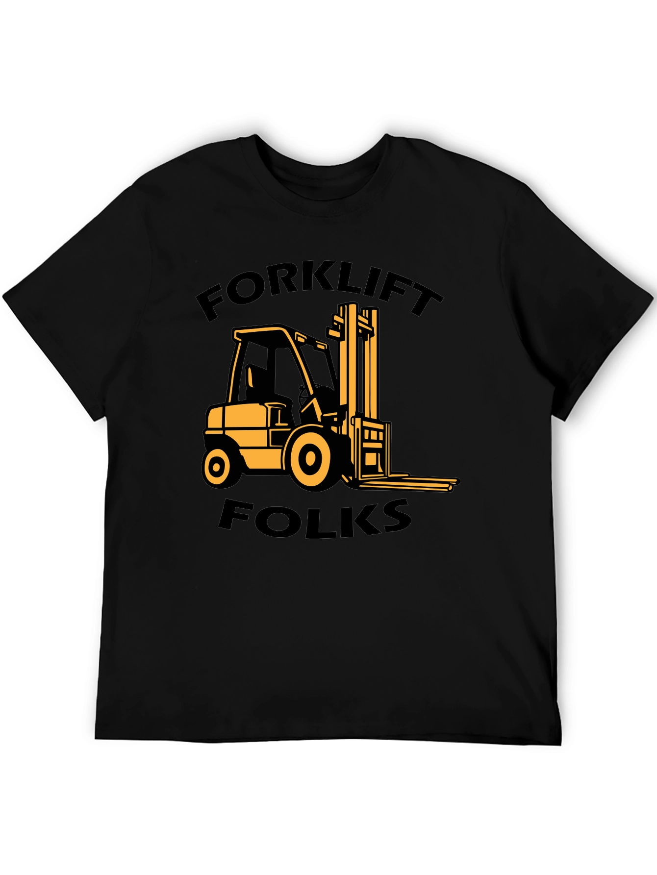 Forklift Folks Graphic Tee - Black Cotton T-Shirt