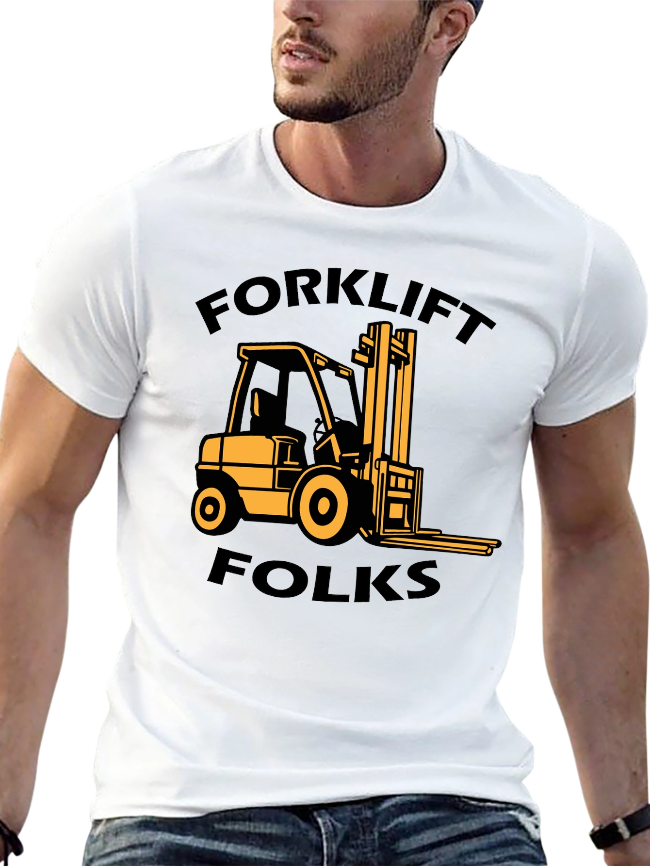 Forklift Folks Graphic Tee - Black Cotton T-Shirt